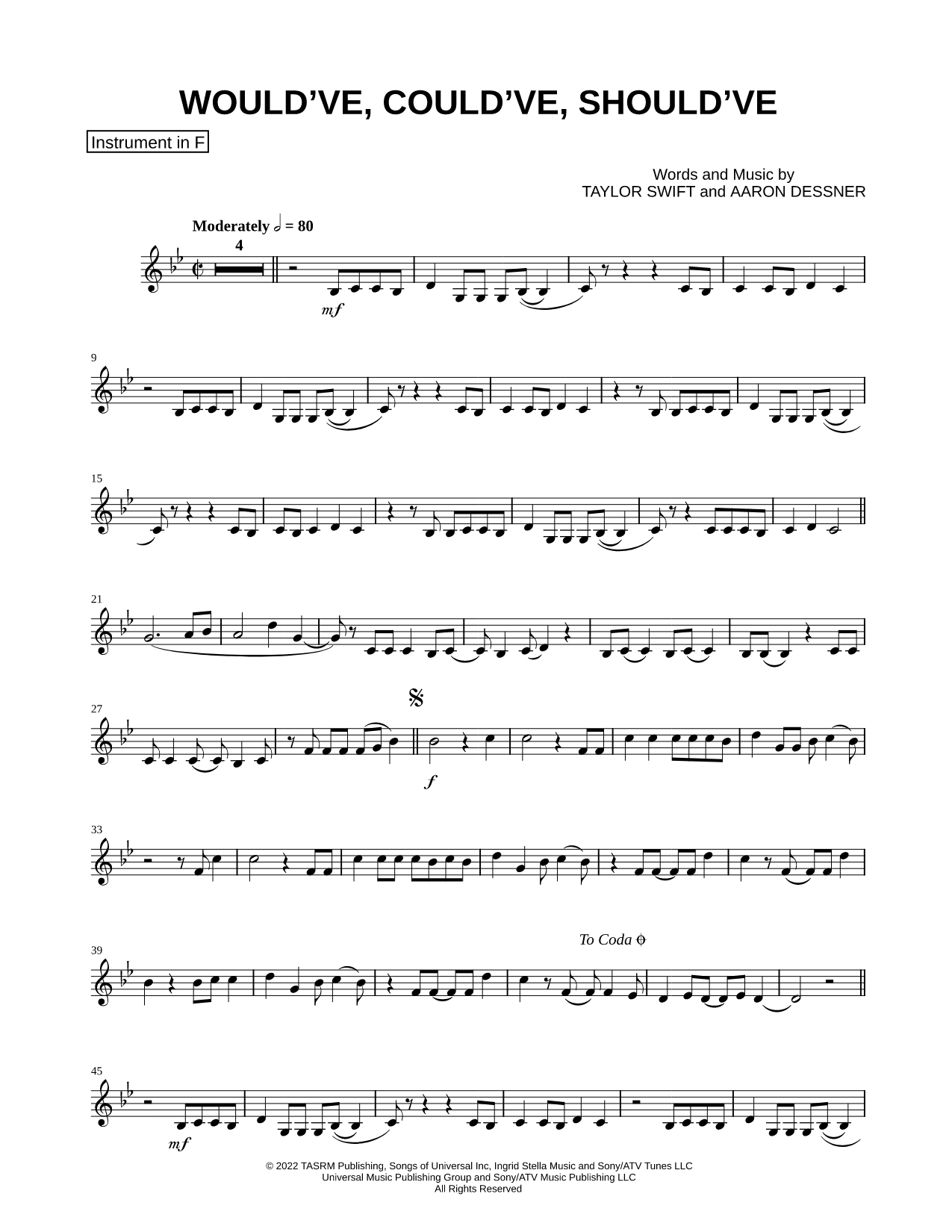Would've, Could've, Should've - F Instrument