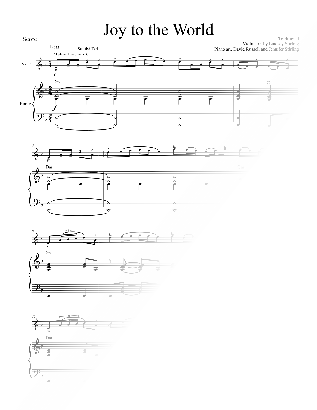 Joy to the World - Violin & Piano