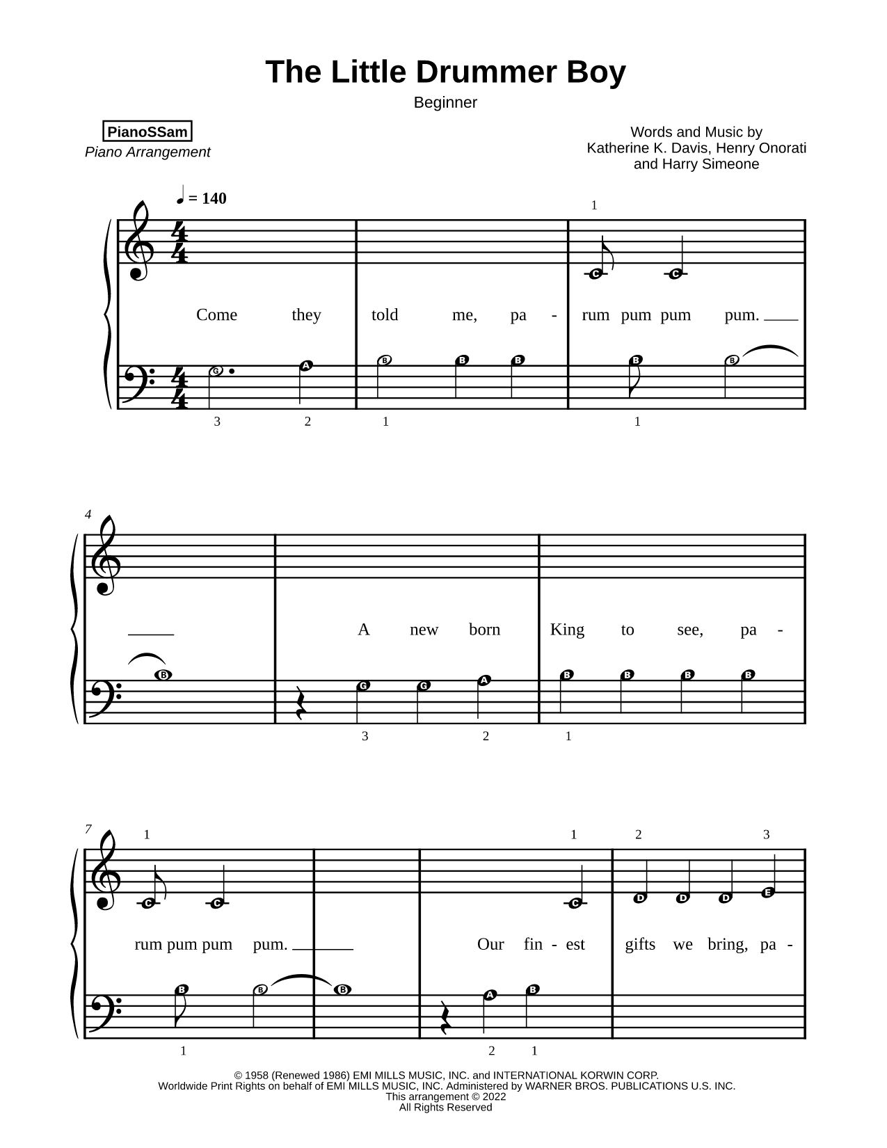 The Little Drummer Boy [beginner]