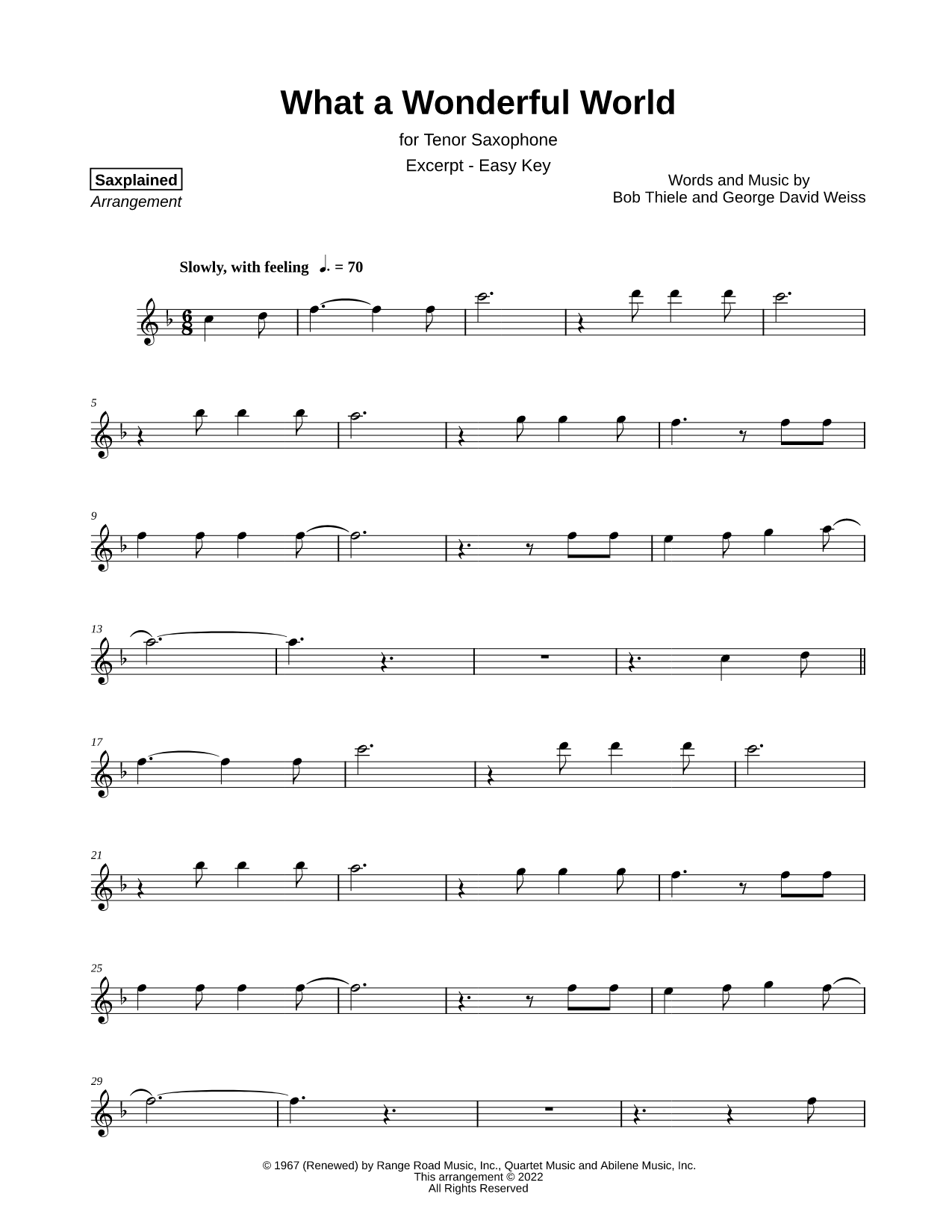 What a Wonderful World [excerpt - easy]
