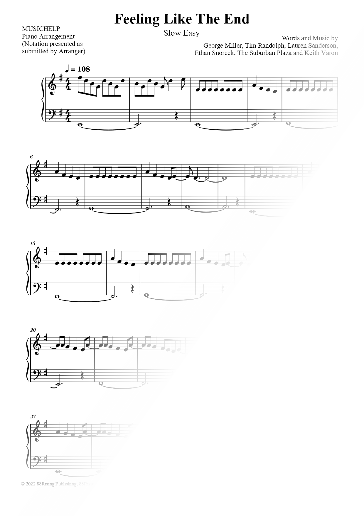 Feeling Like the End [slow easy]