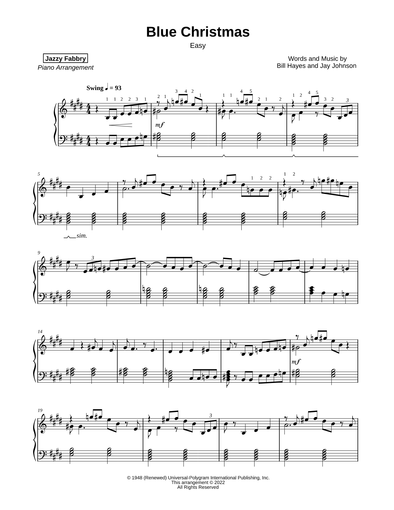 Blue Christmas [easy]