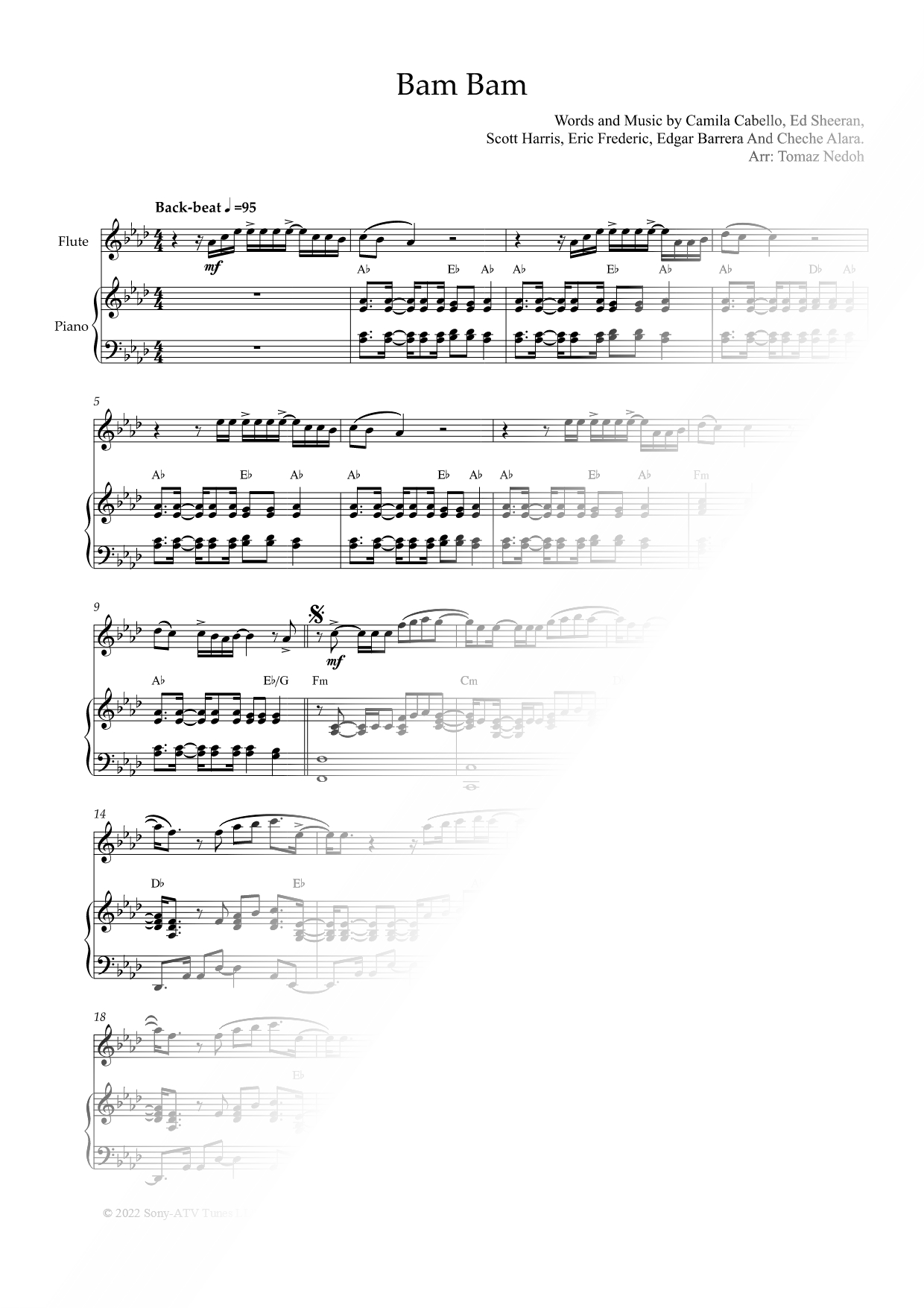 Bam Bam - C Instrument & Piano