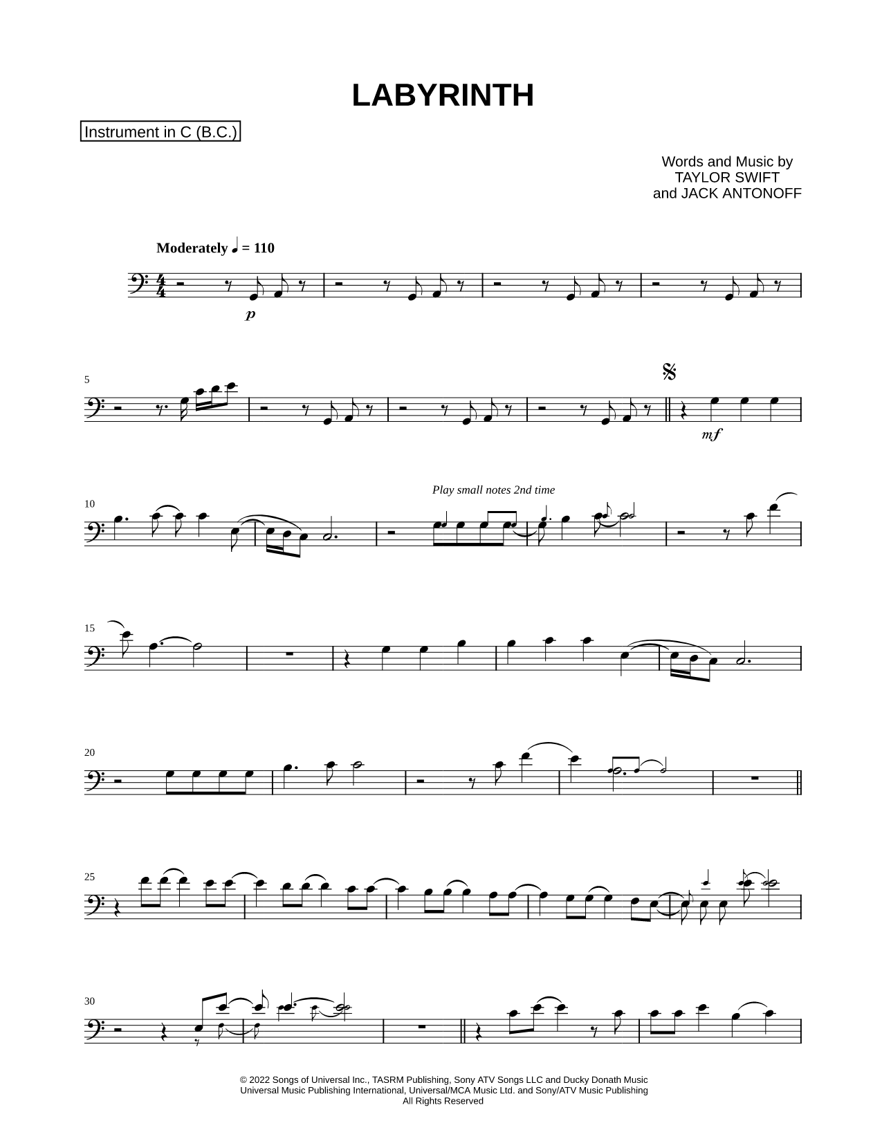 Labyrinth - Bass Clef Instrument