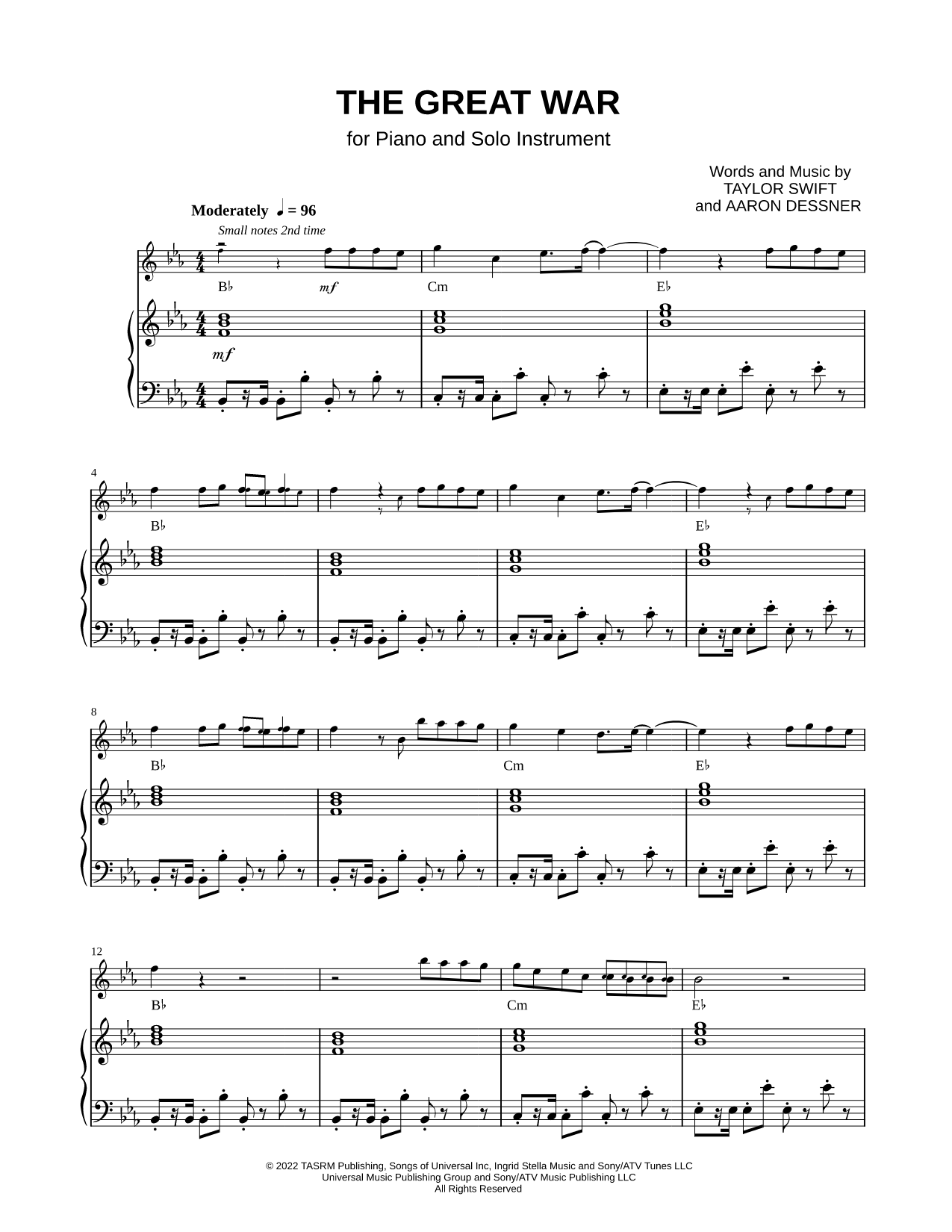 The Great War - Piano Accompaniment