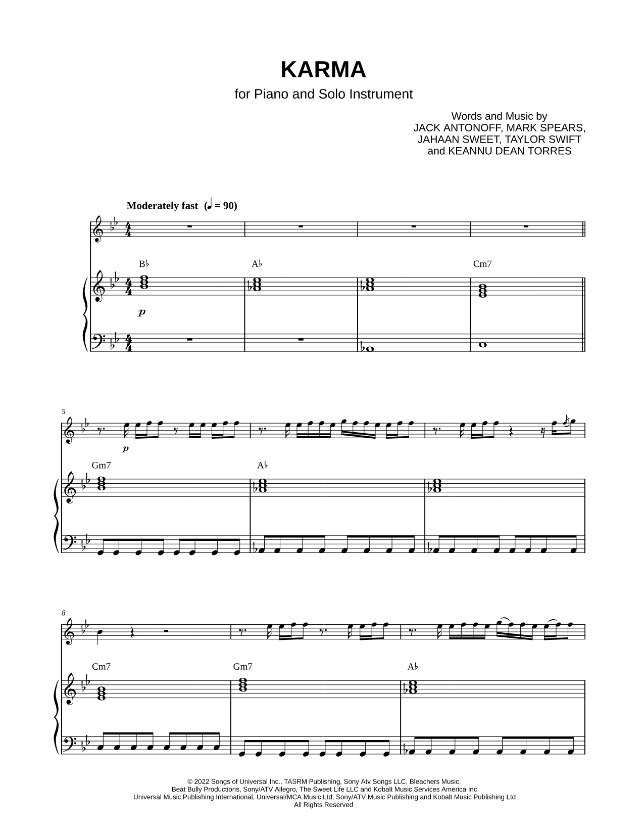 Karma - Piano Accompaniment