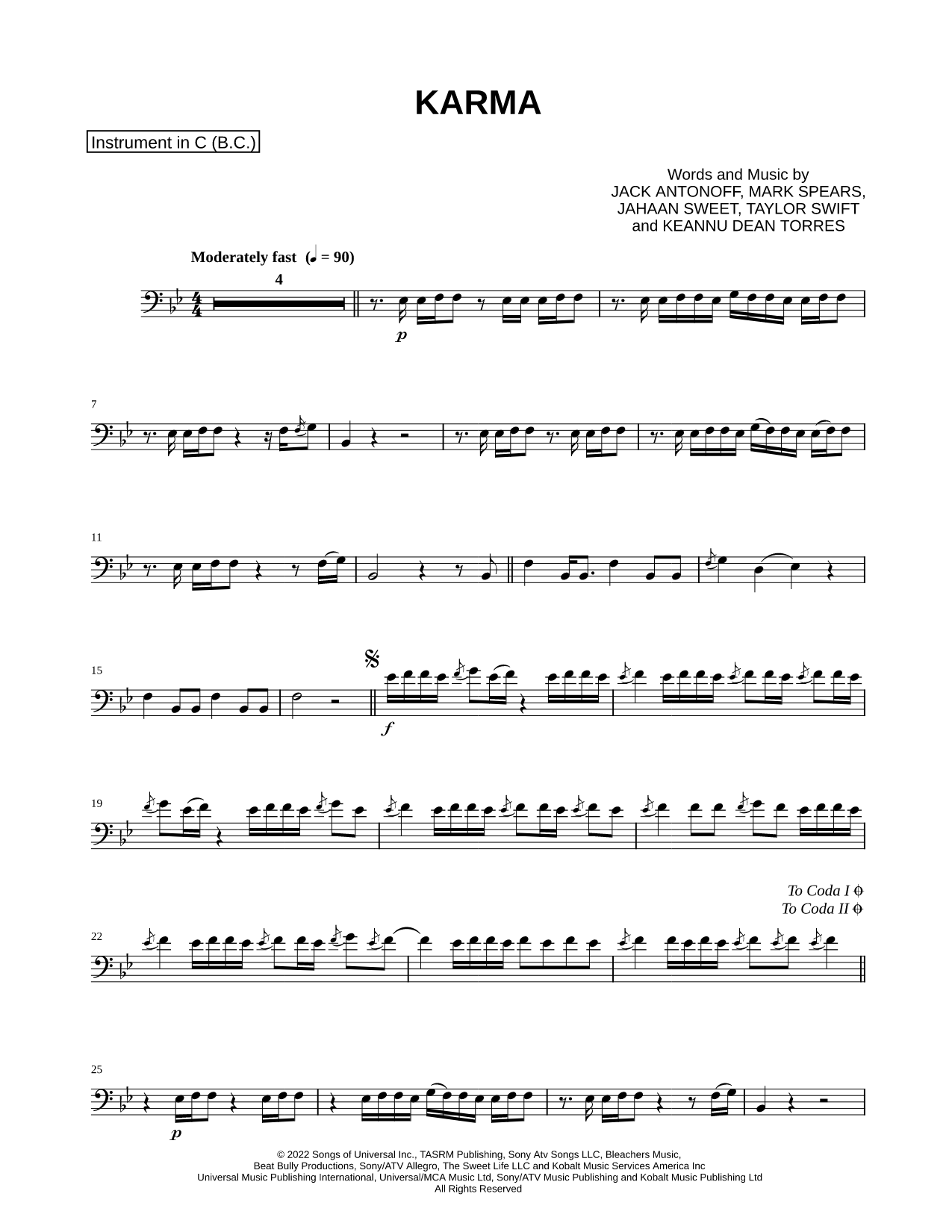 Karma - Bass Clef Instrument