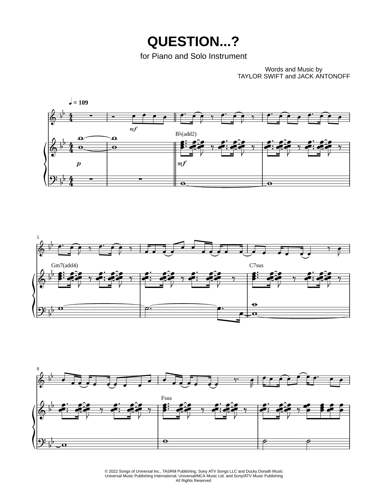Question...? - Piano Accompaniment