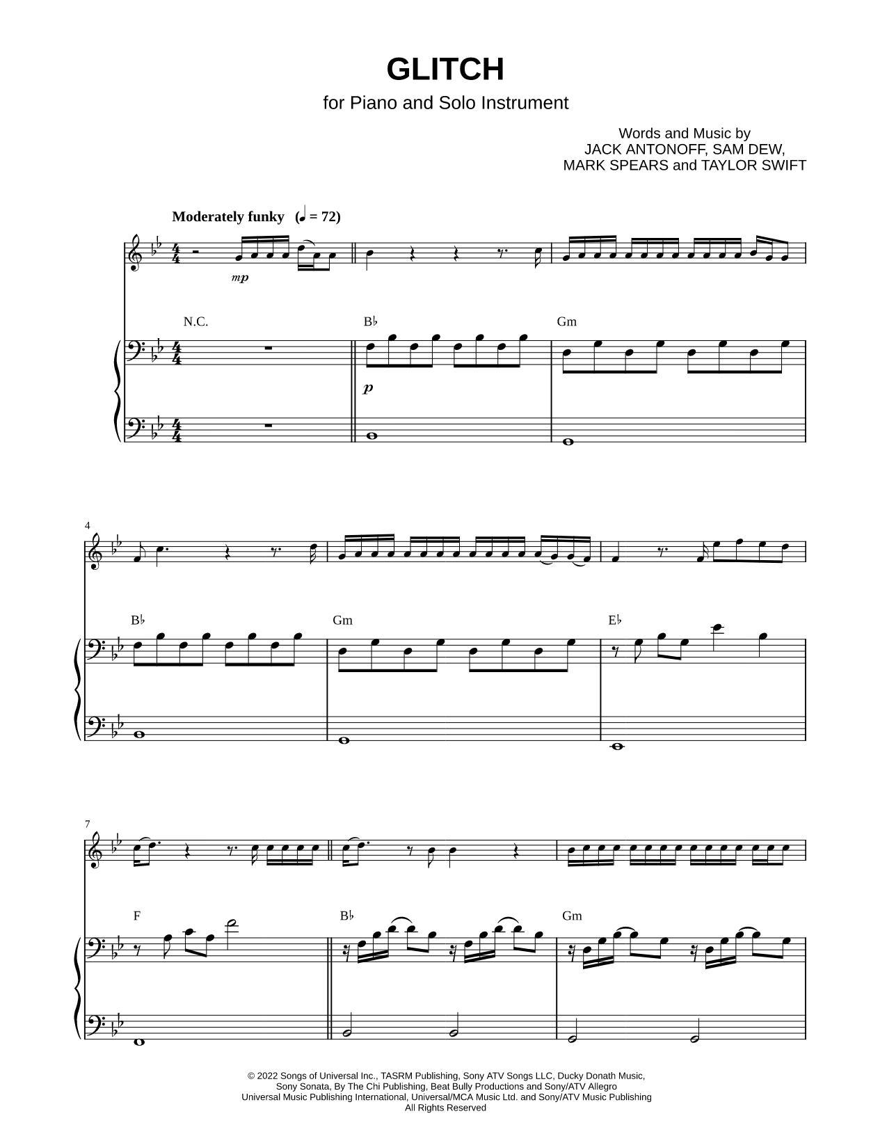 Glitch - Piano Accompaniment