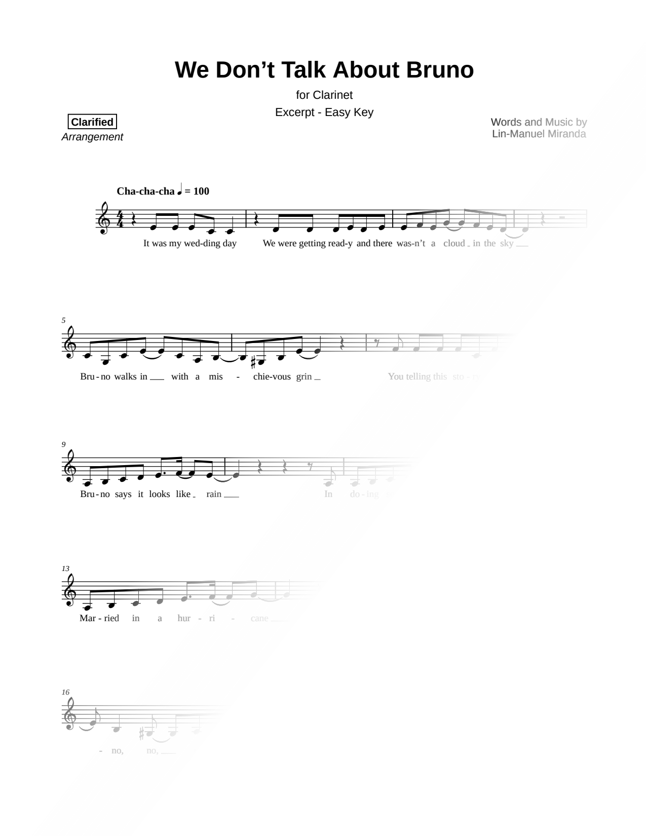 We Don't Talk About Bruno [excerpt - easy]