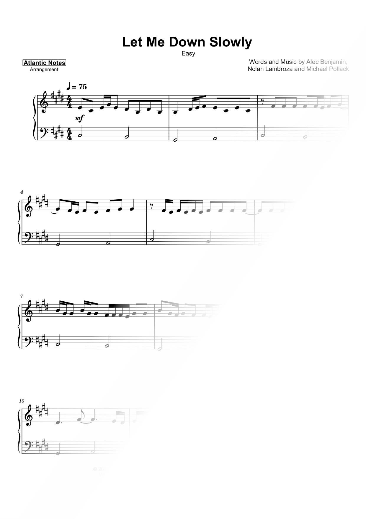 Let Me Down Slowly [easy]