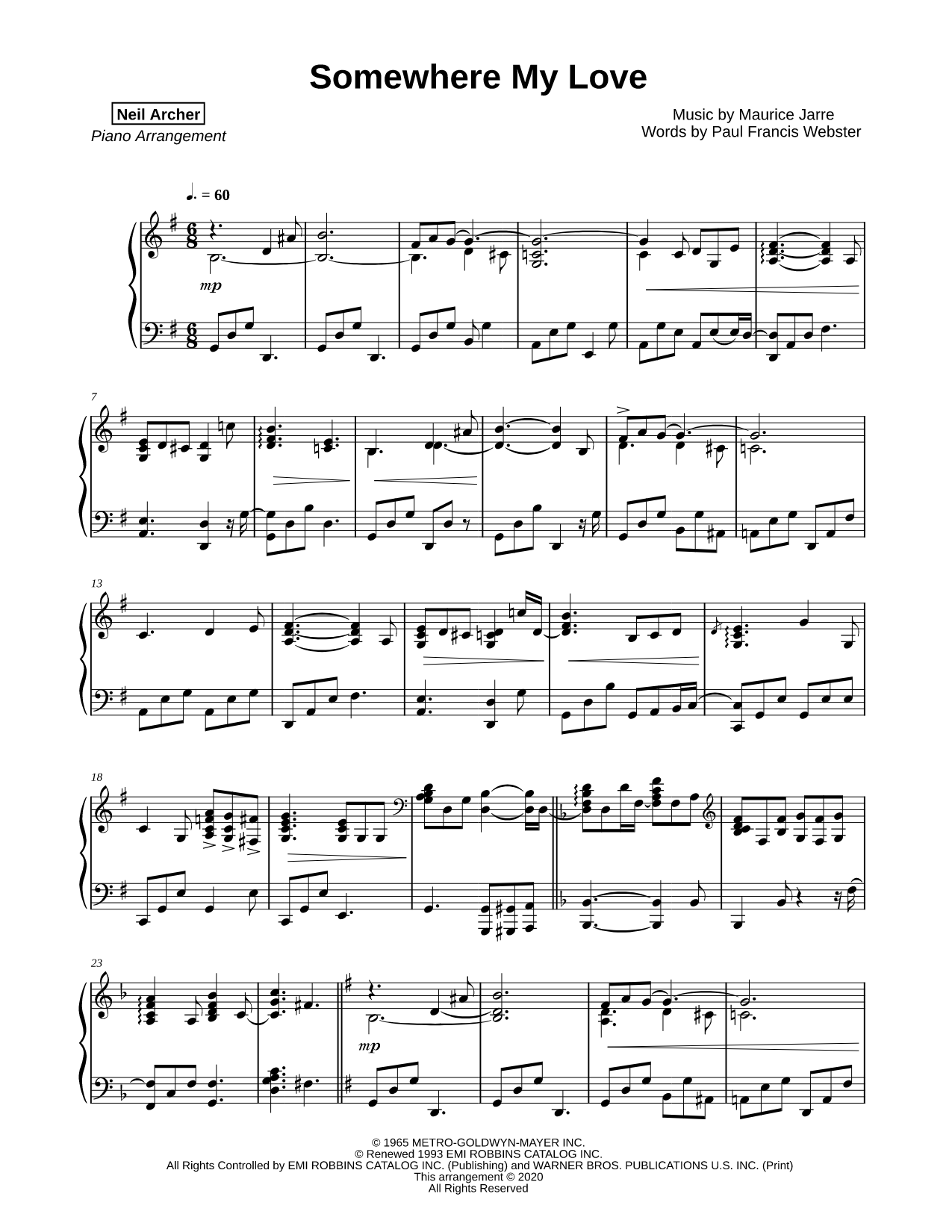 Somewhere, My Love (Lara's Theme from Doctor Zhivago)