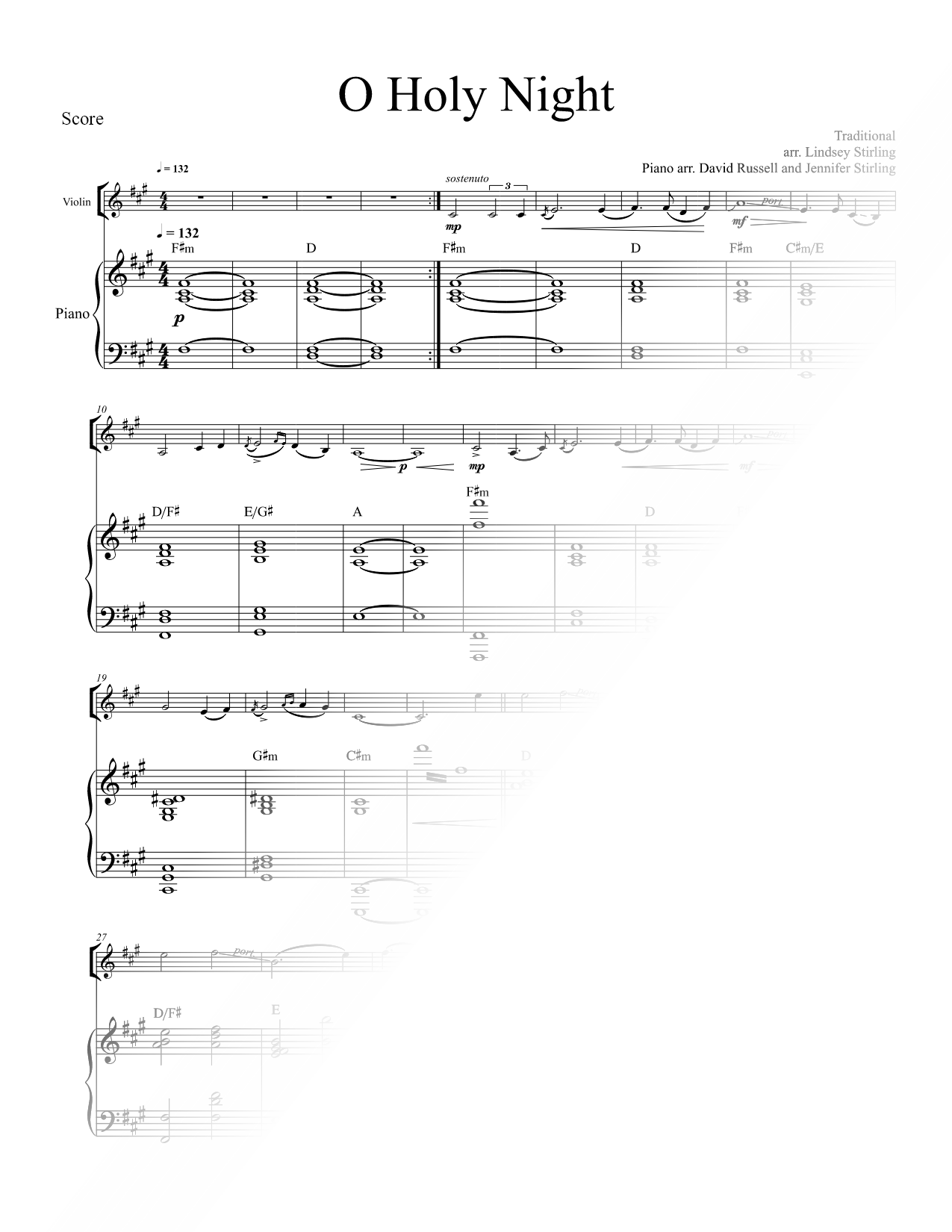 O Holy Night - Violin & Piano