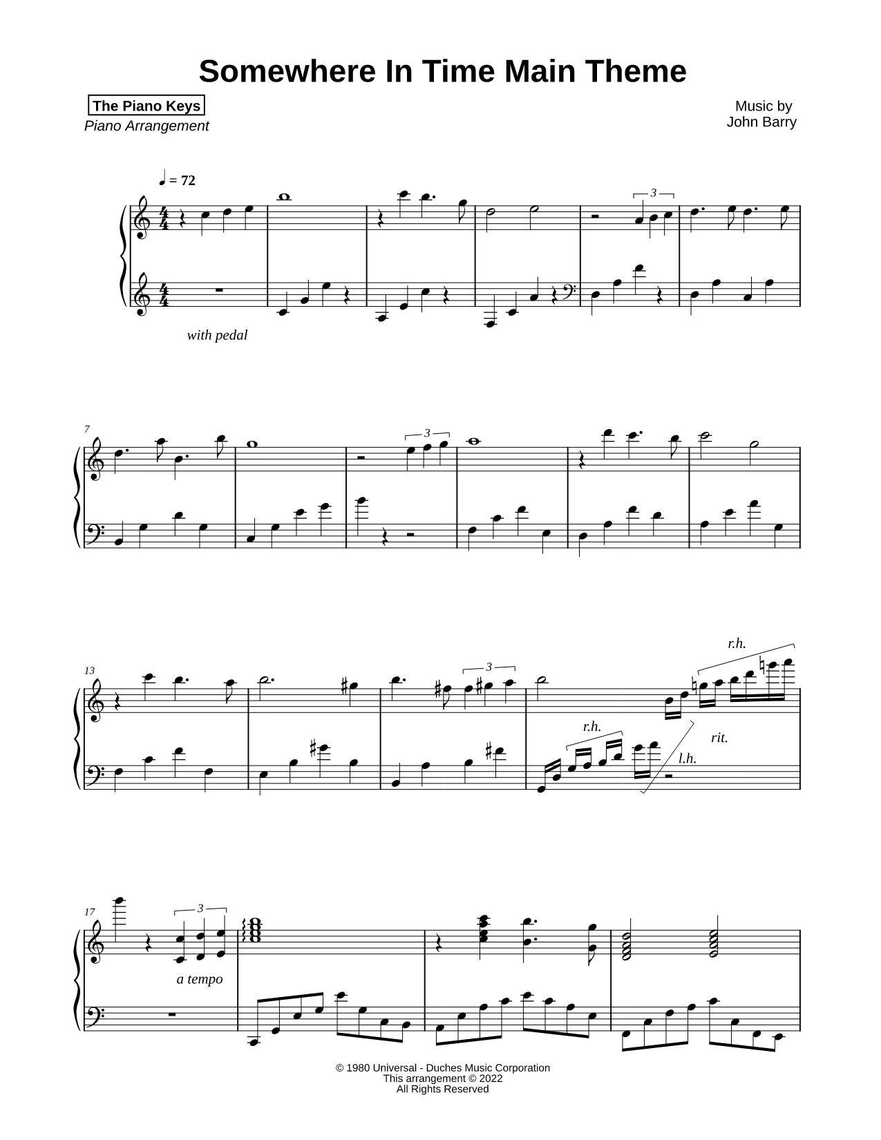 Somewhere in Time (Main Theme)