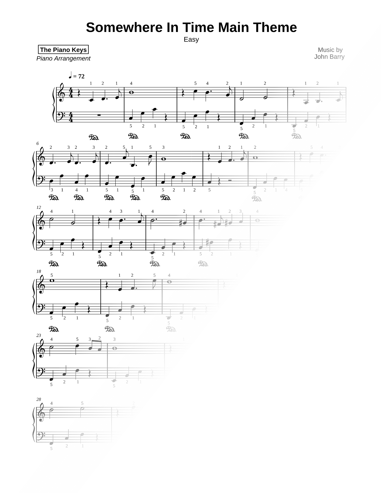 Somewhere in Time (Main Theme) [easy]