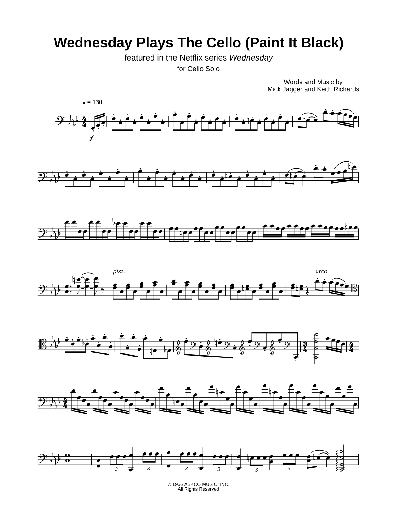 Wednesday Plays the Cello (Paint It, Black)