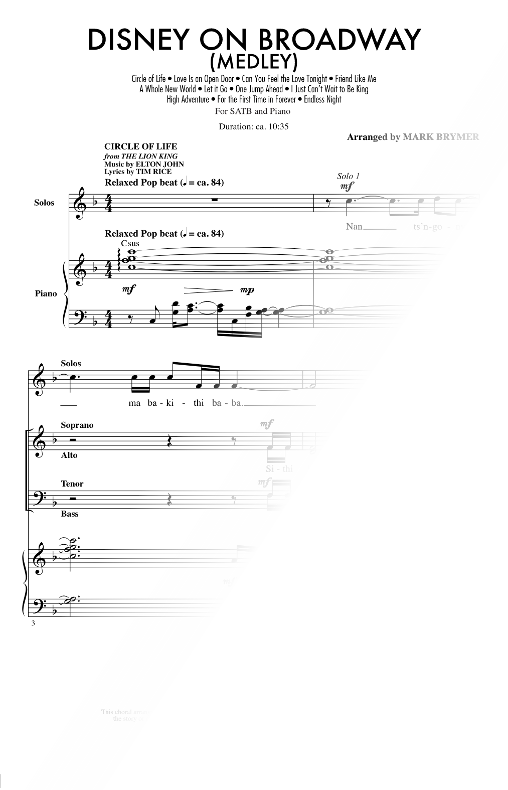 Disney on Broadway (Medley)
