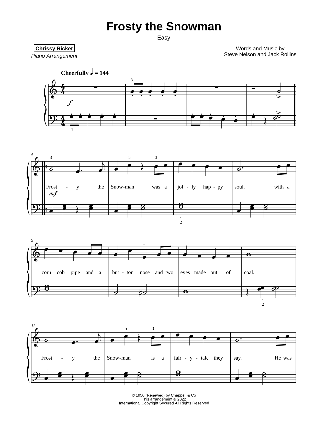 Frosty the Snowman [easy]