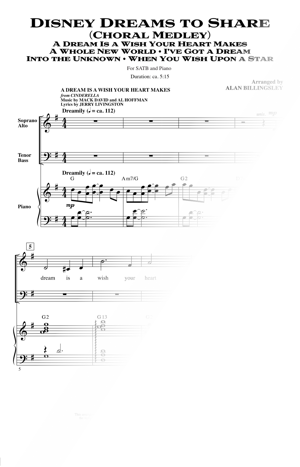 Disney Dreams to Share (Choral Medley)