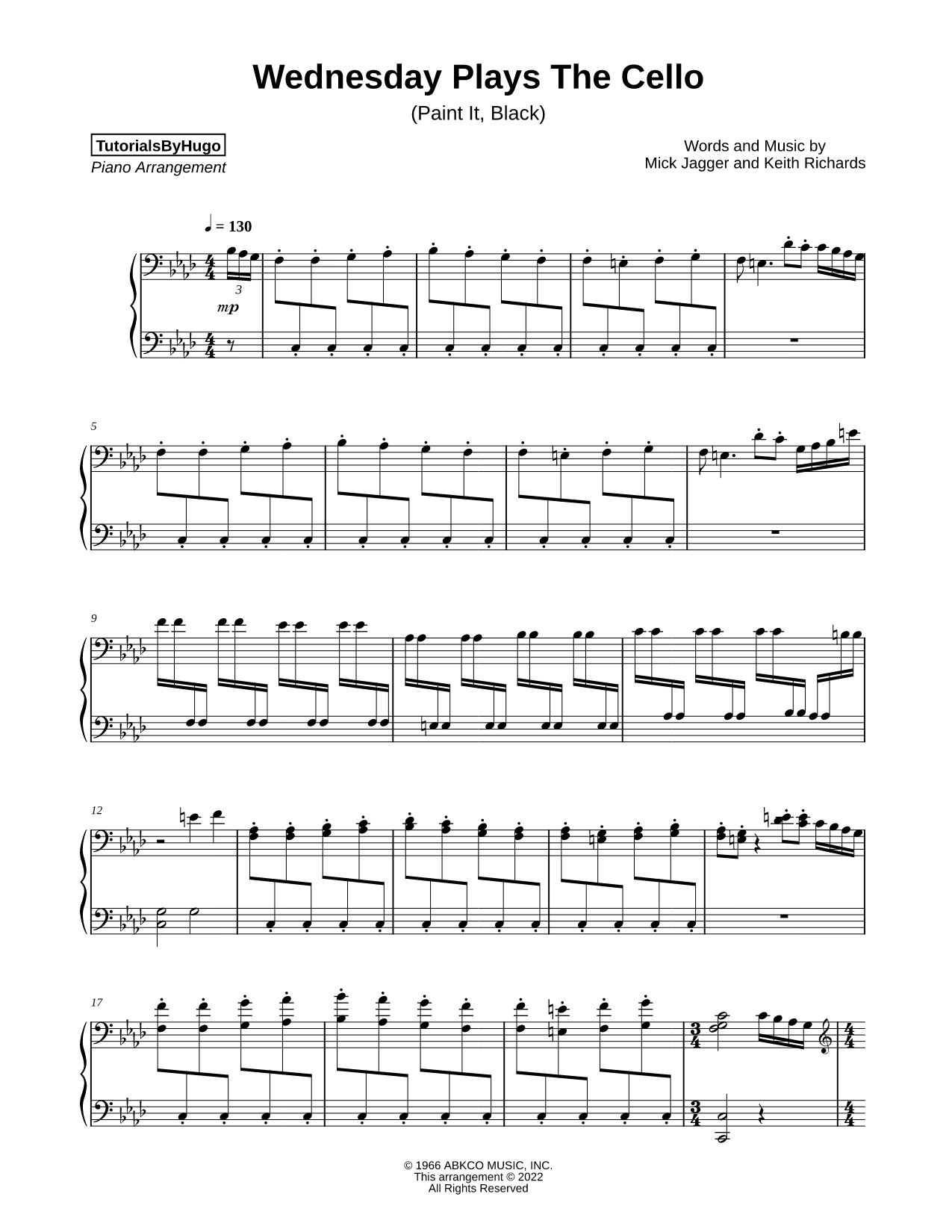 Wednesday Plays the Cello (Paint It, Black)