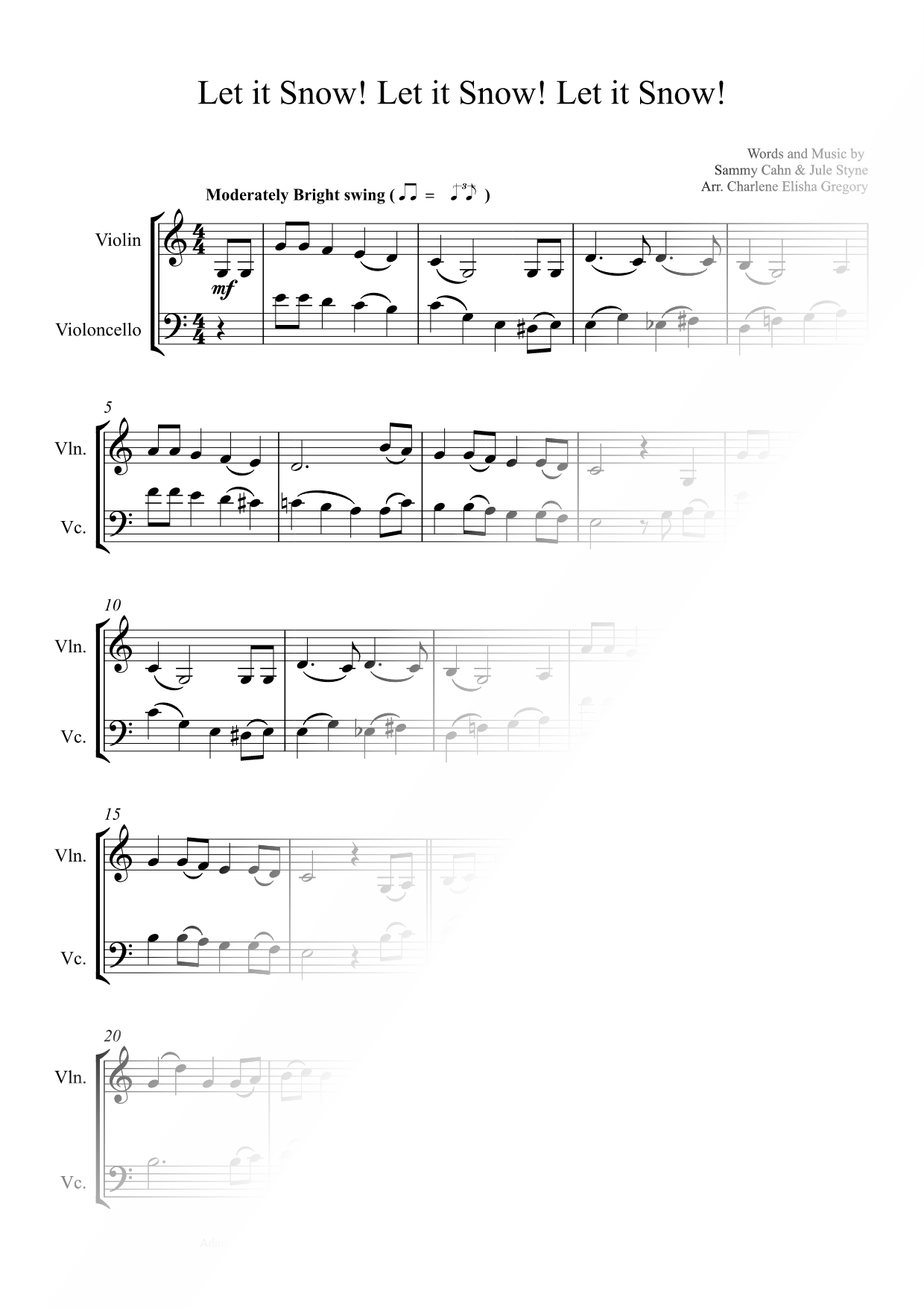 Let It Snow! Let It Snow! Let It Snow! - Violin & Cello