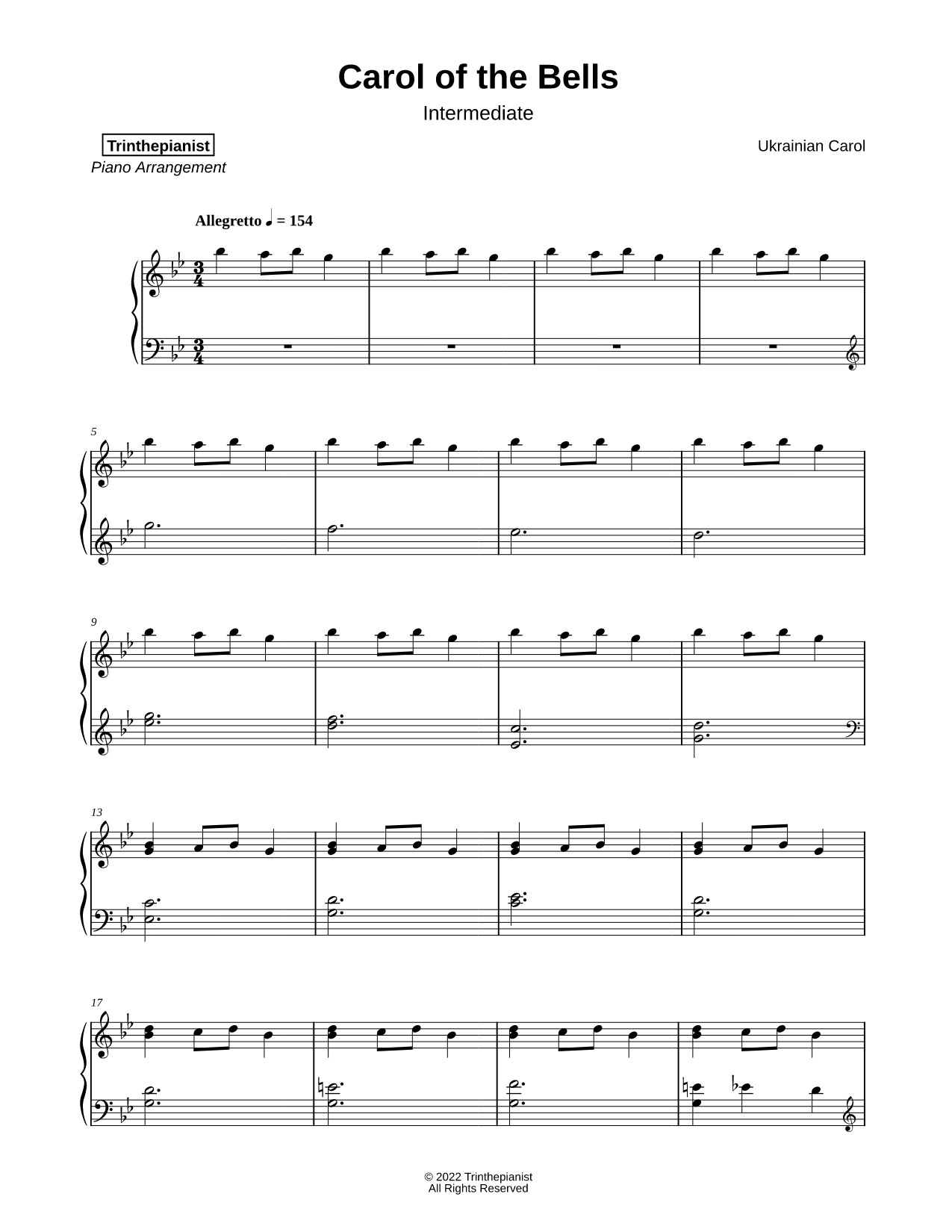Carol of the Bells [intermediate]