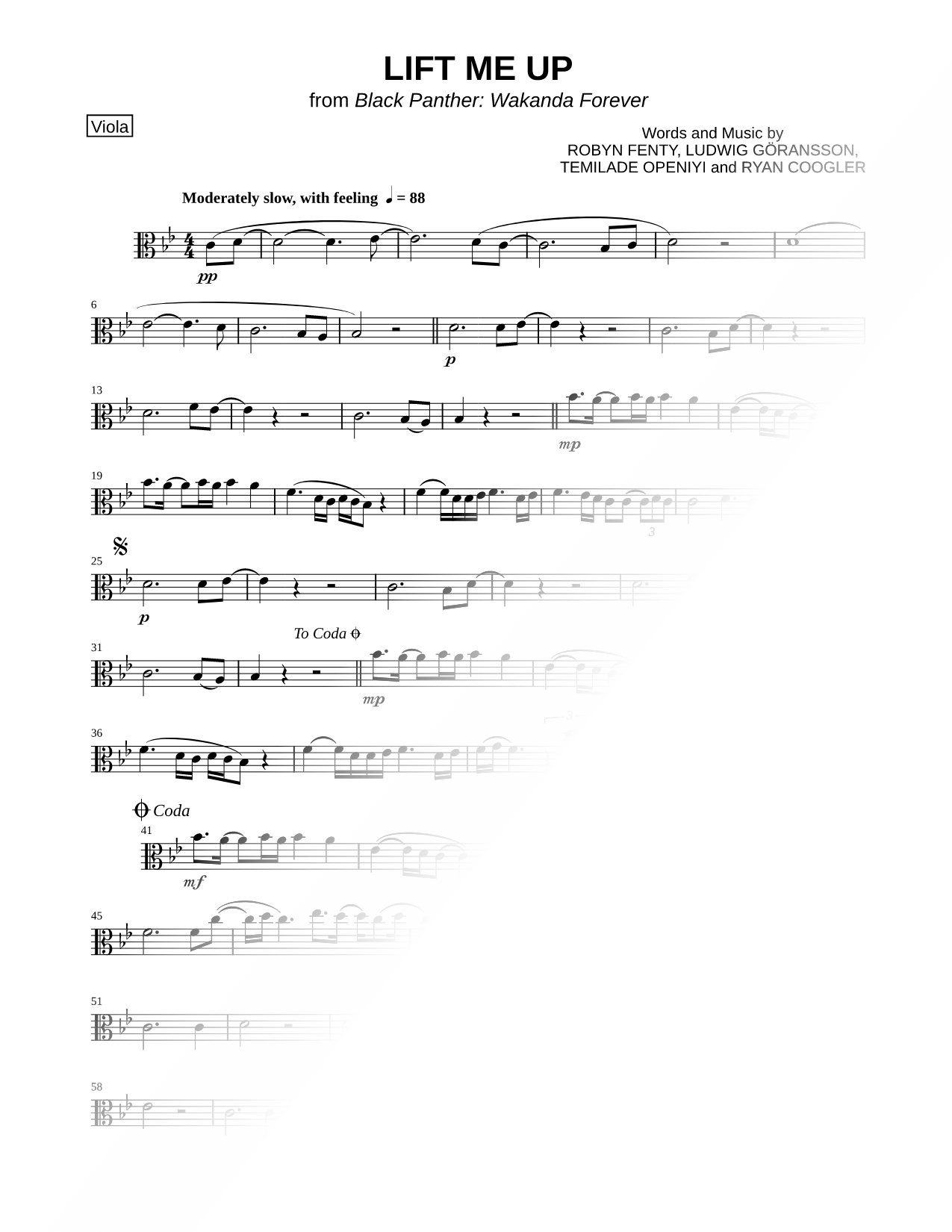 Lift Me Up - Viola
