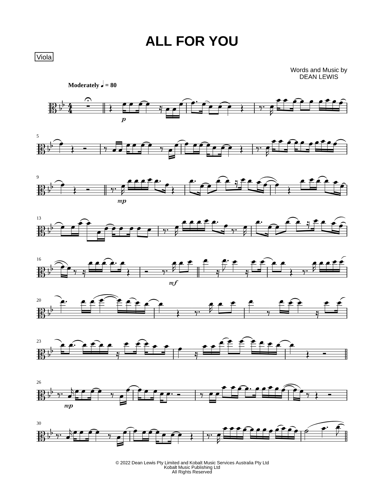 All for You - Viola