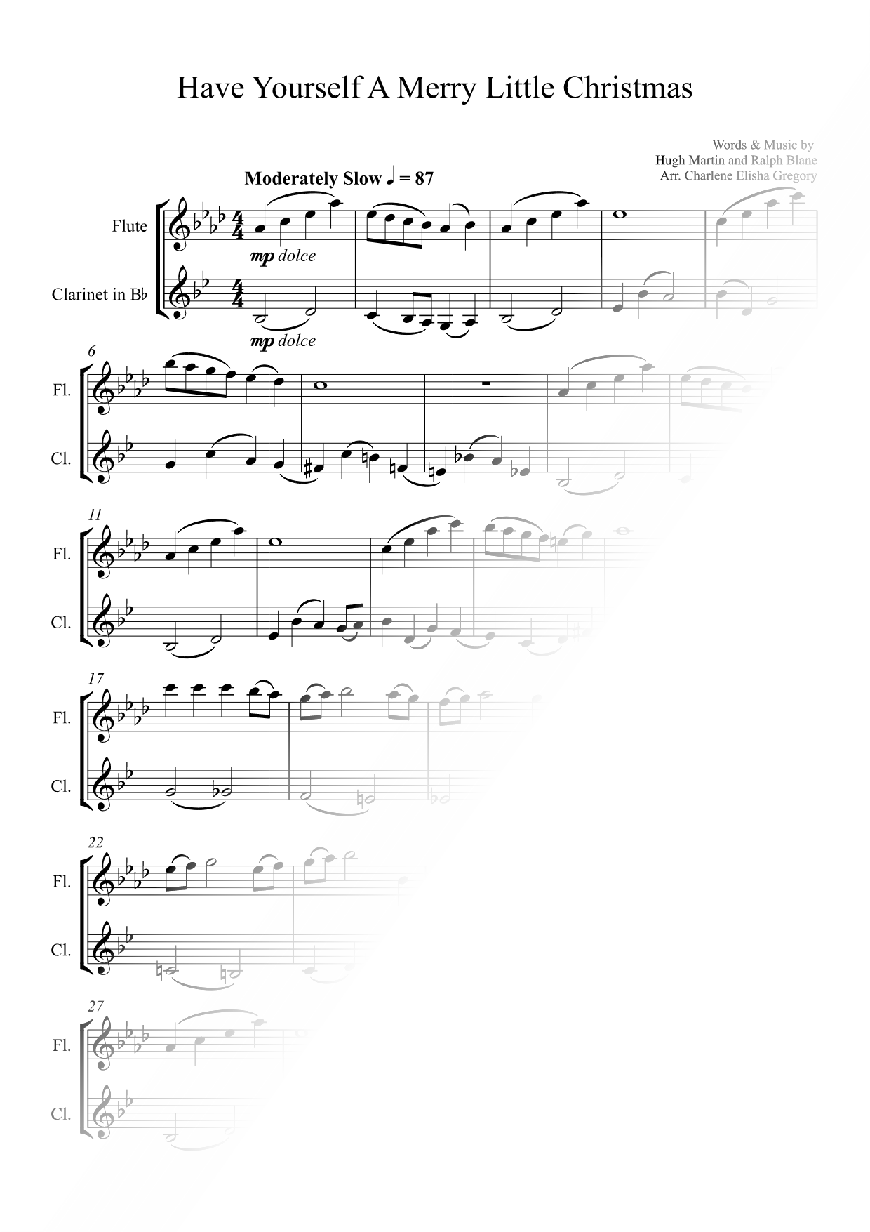 Have Yourself a Merry Little Christmas - Flute & Clarinet