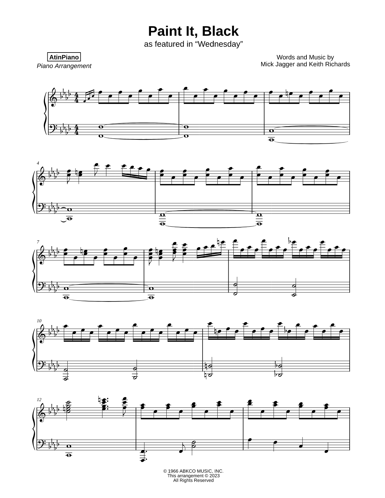 Wednesday Plays the Cello (Paint It, Black)