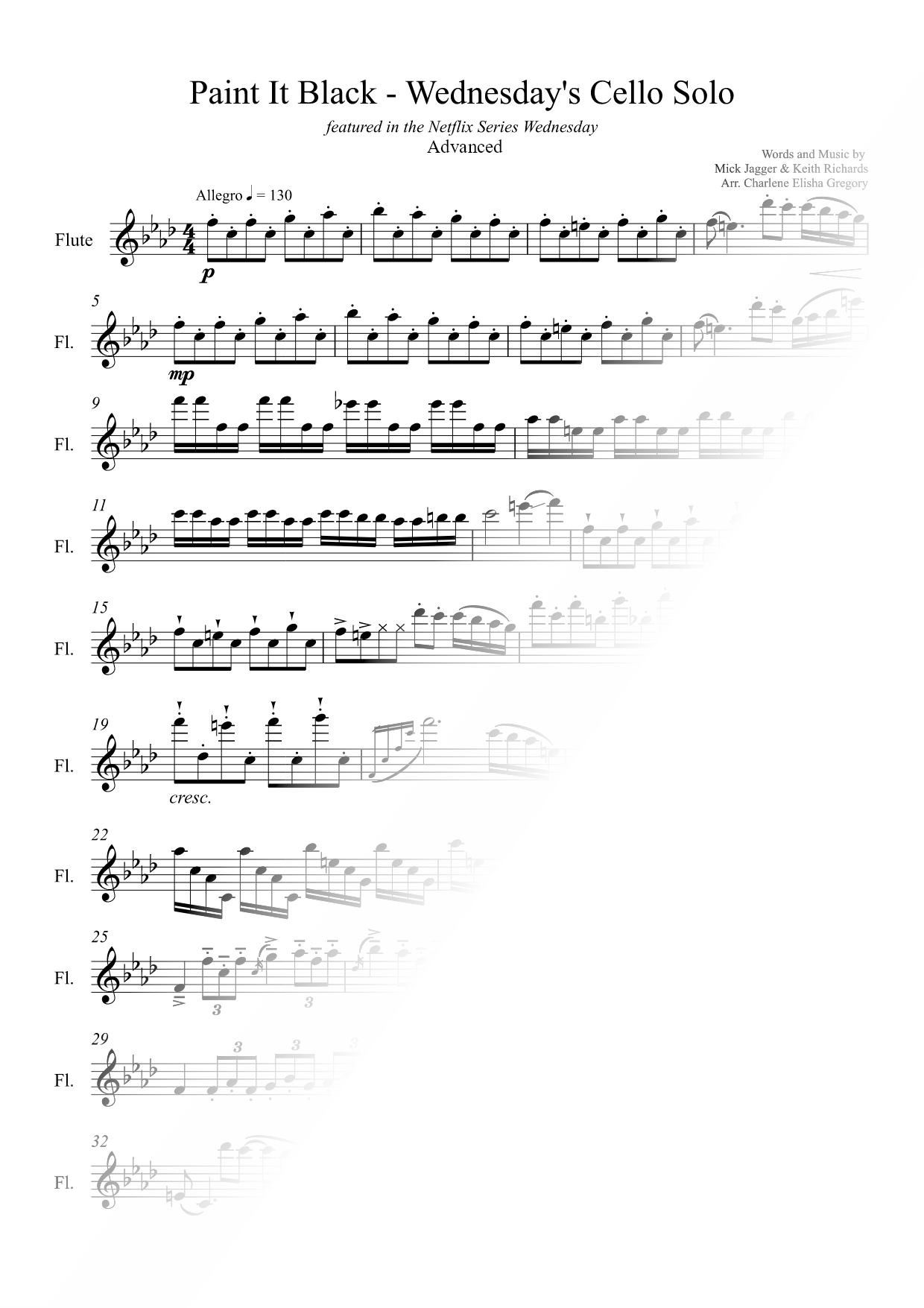 Wednesday Plays the Cello (Paint It, Black) [advanced]