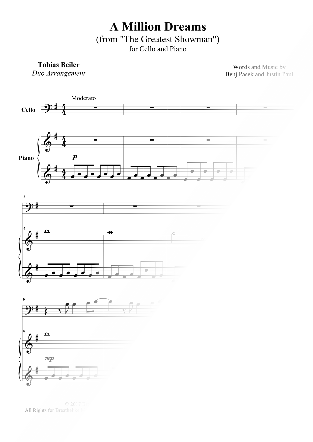 A Million Dreams - Cello & Piano
