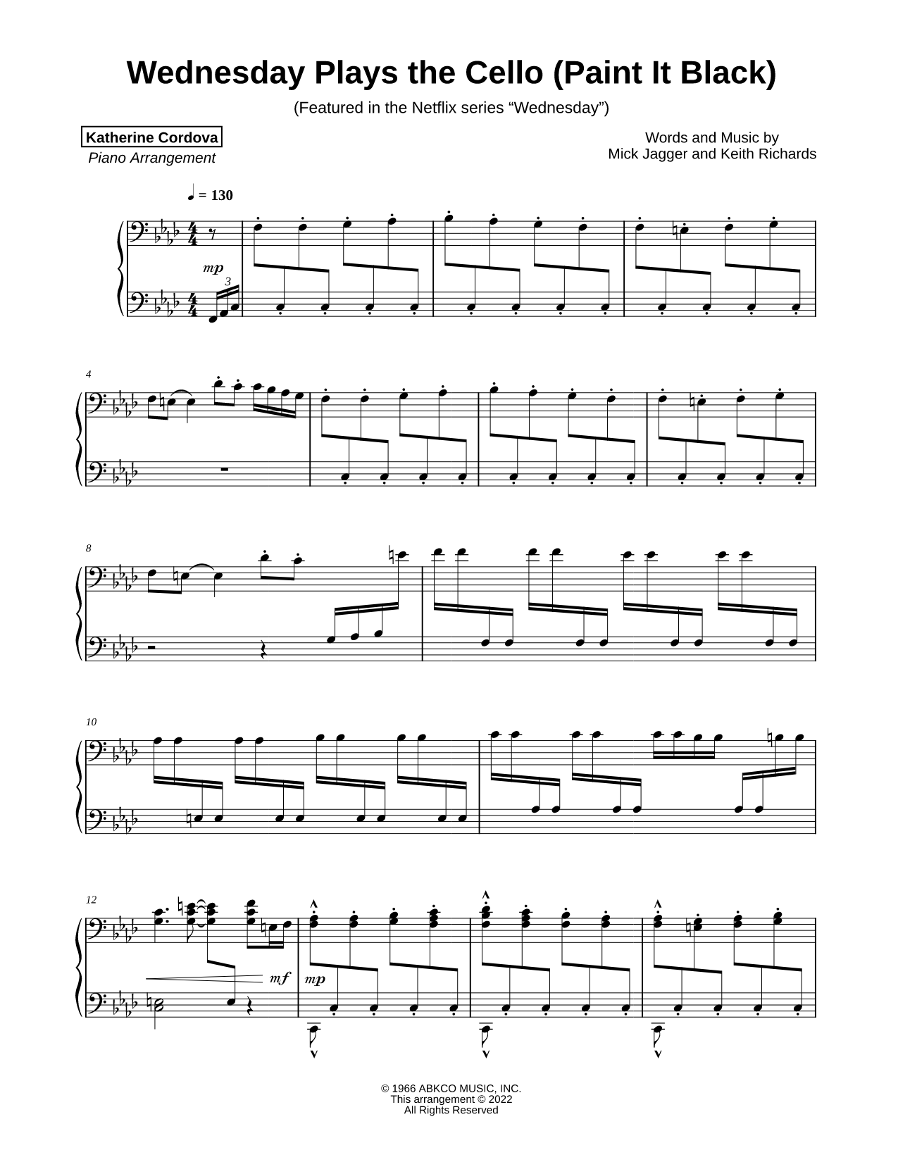 Wednesday Plays the Cello (Paint It, Black)