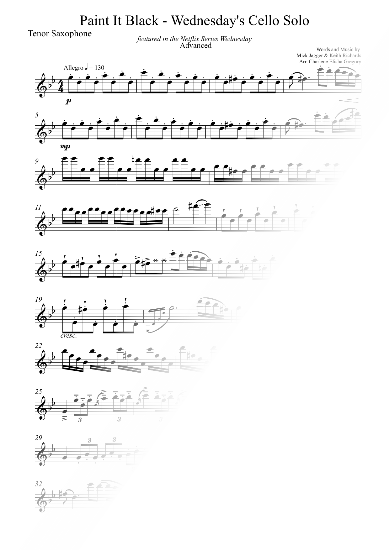 Wednesday Plays the Cello (Paint It, Black) [advanced]