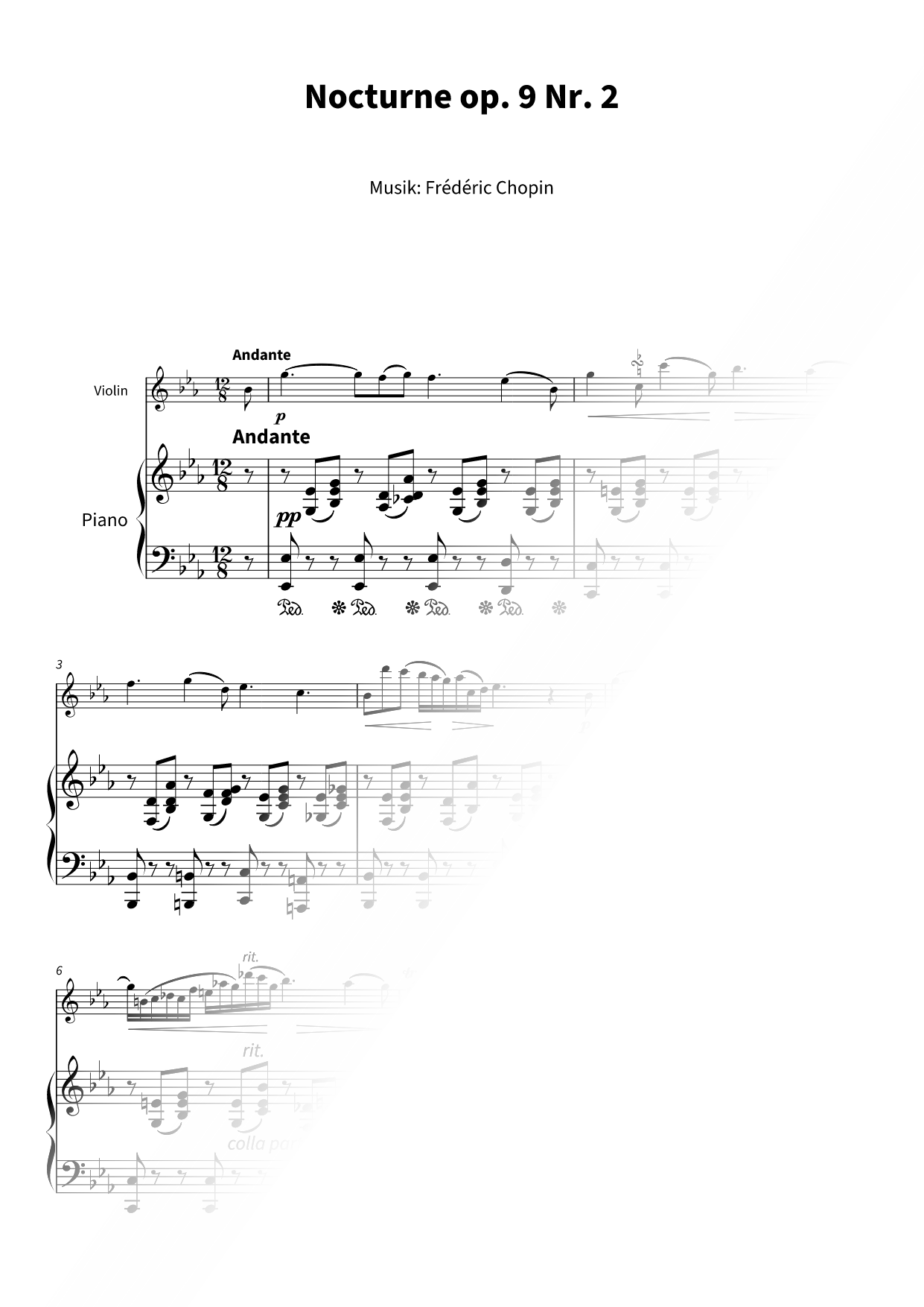Nocturne in Eb Major, Op. 9, No. 2 - Violin & Piano