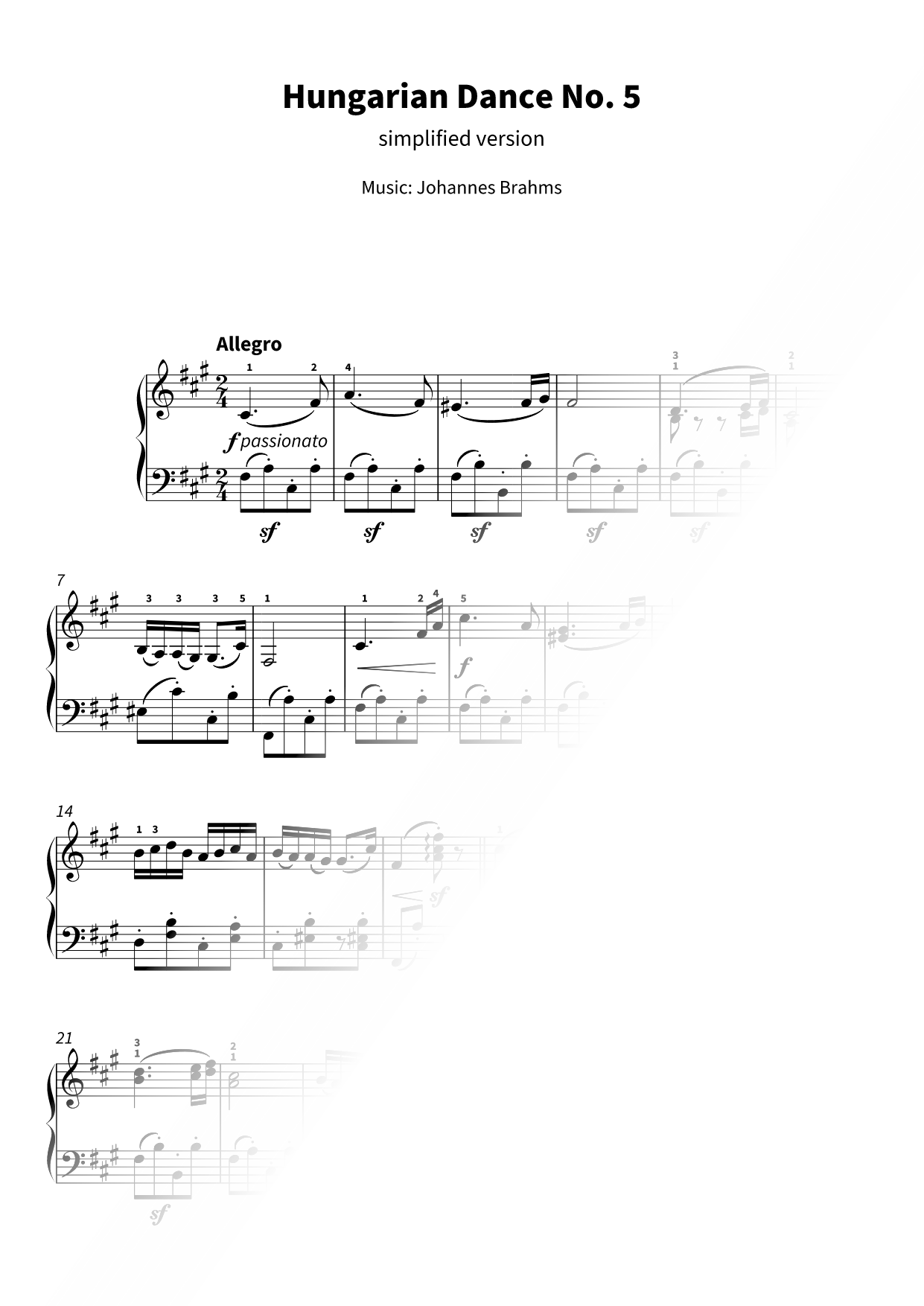 Hungarian Dance No. 5 [simplified]