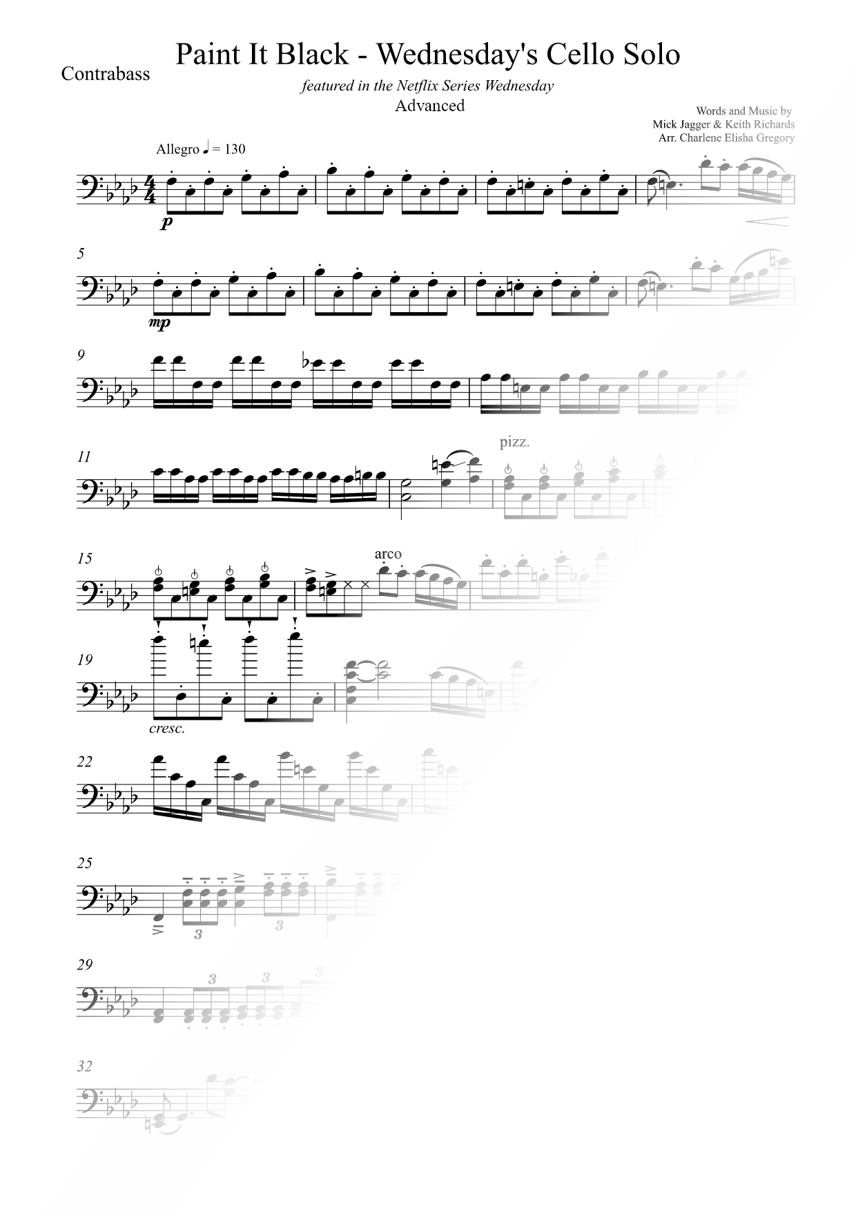 Wednesday Plays the Cello (Paint It, Black) [advanced]