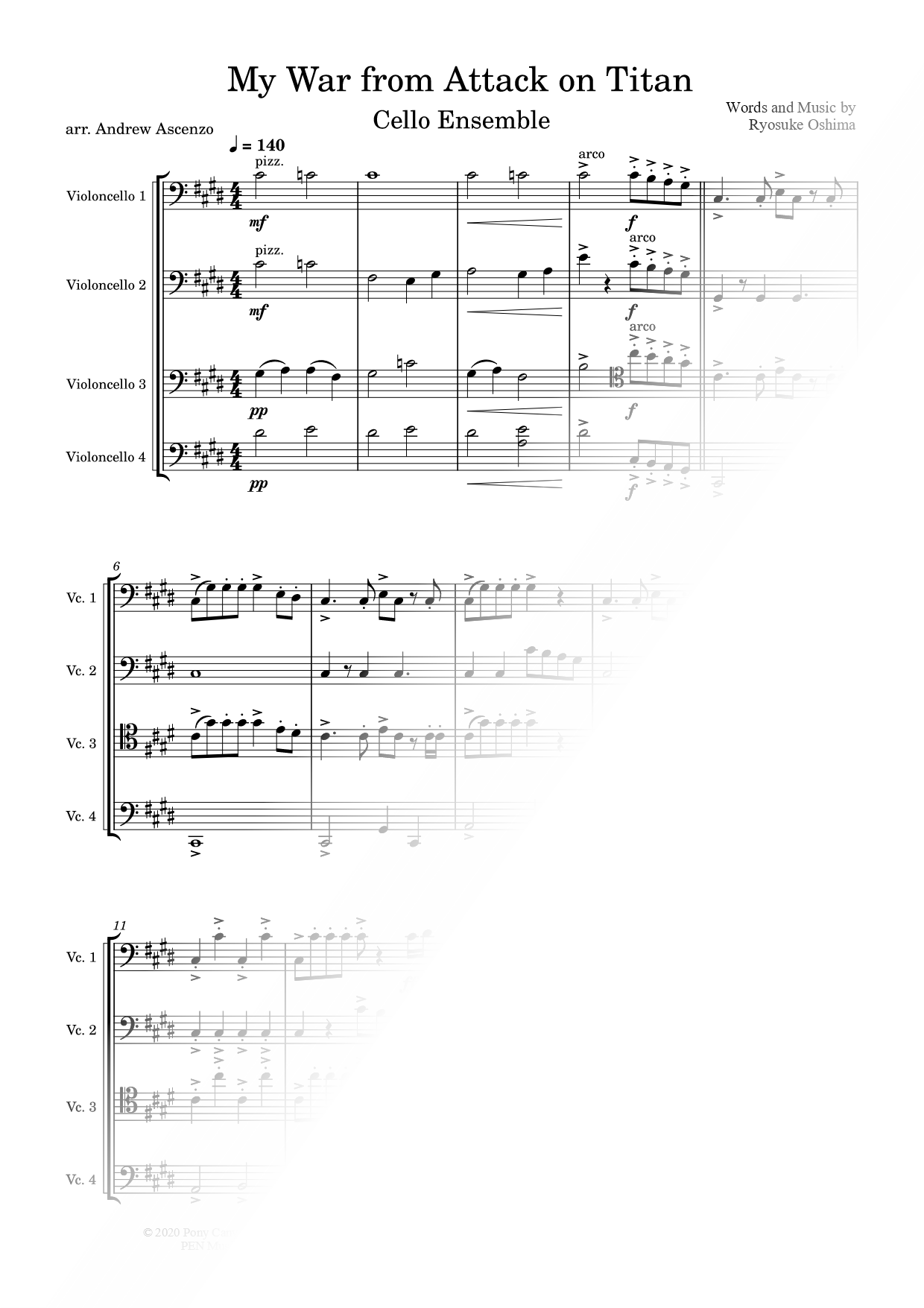 My War - Cello Ensemble