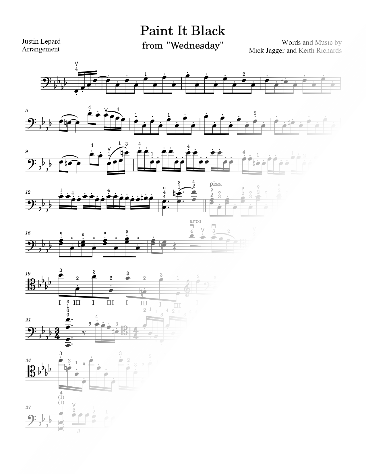 Wednesday Plays the Cello (Paint It, Black)