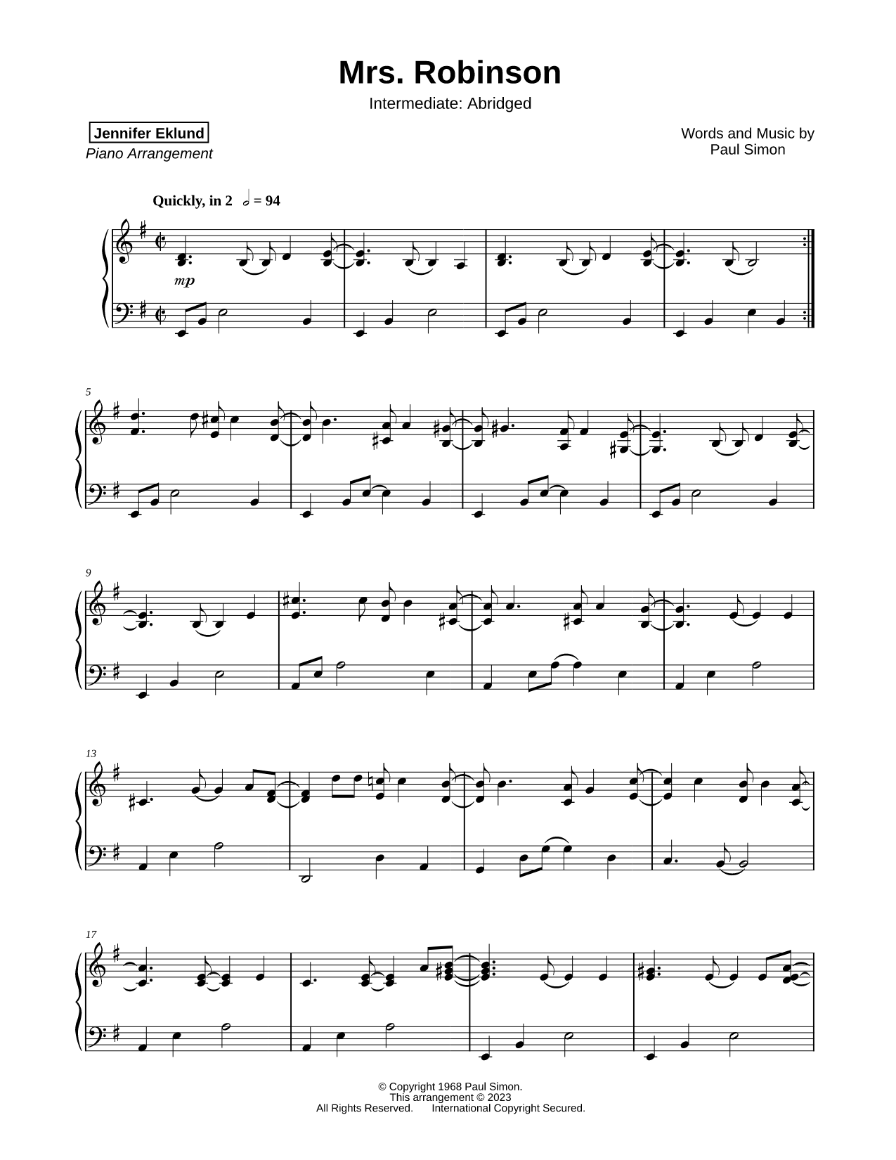 Mrs. Robinson [intermediate - abridged]