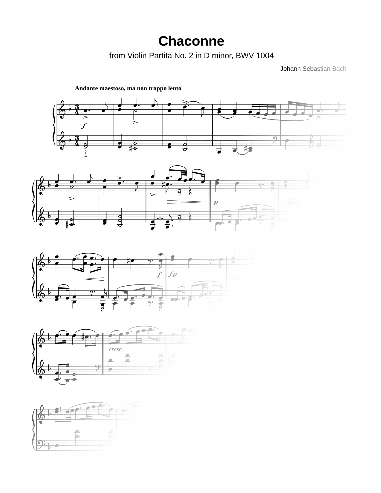 Chaconne from Partita No. 2, BWV 1004