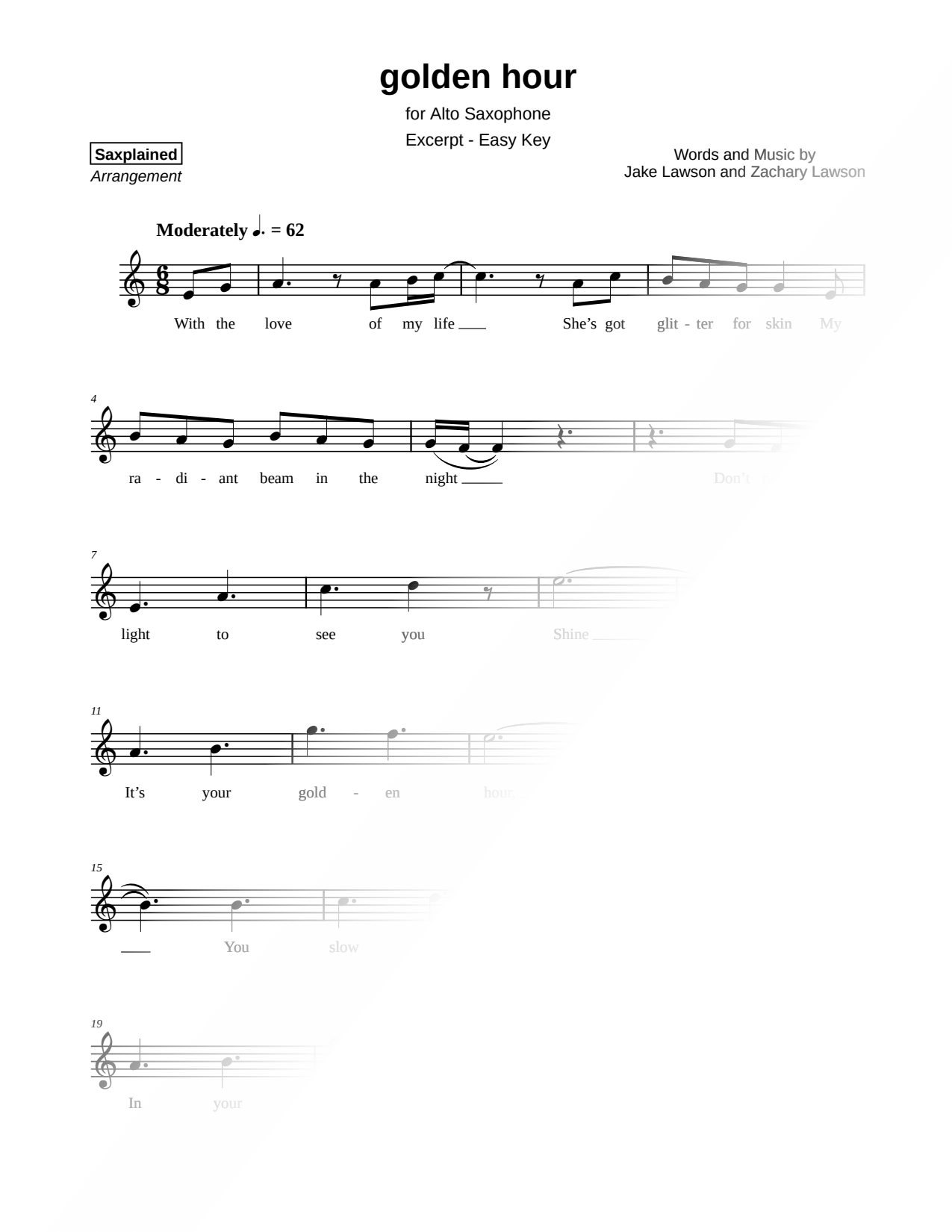 golden hour [excerpt - easy]