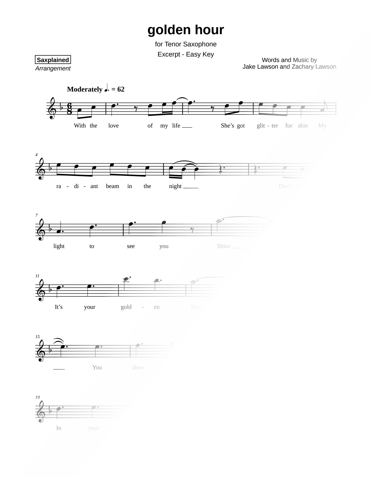 golden hour [excerpt - easy]