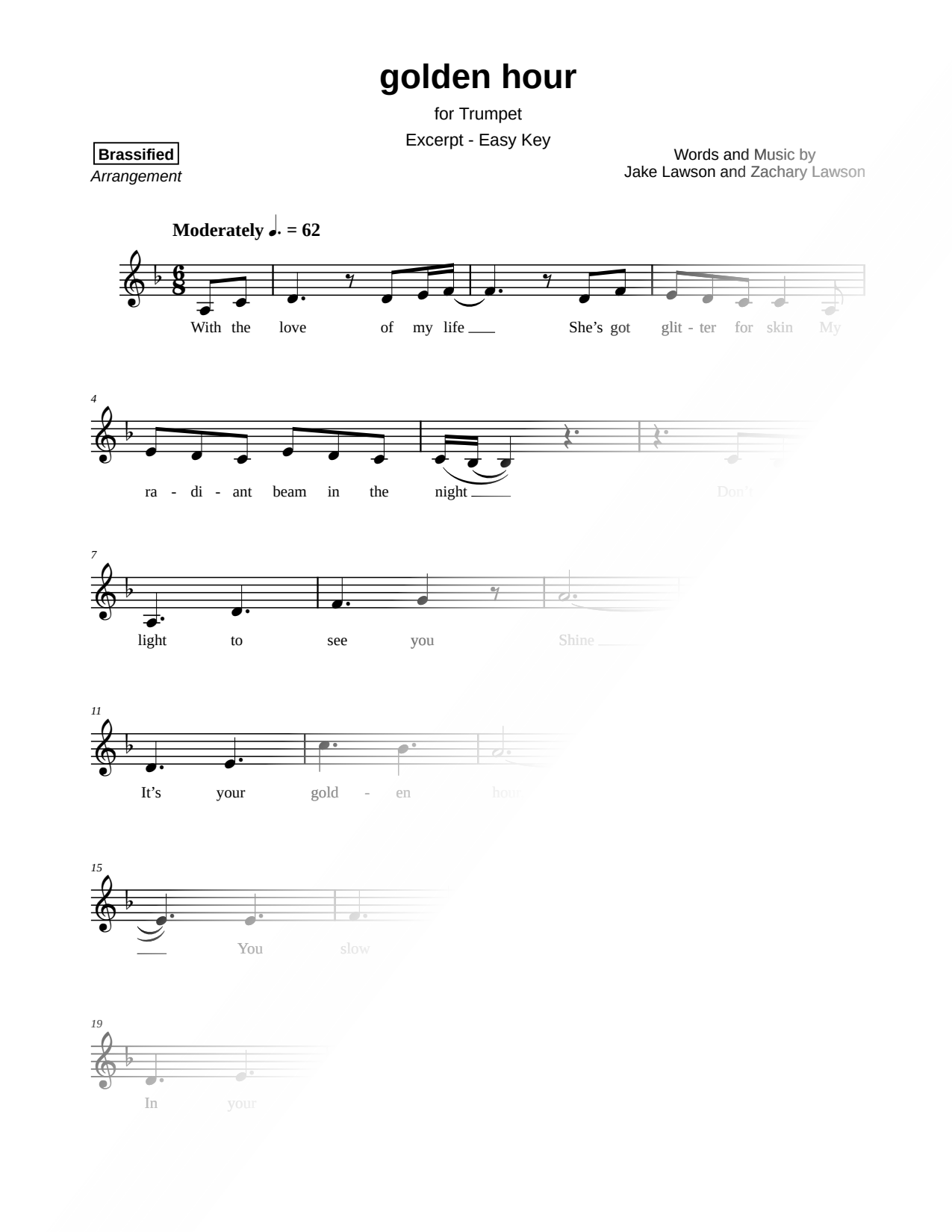 golden hour [excerpt - easy]