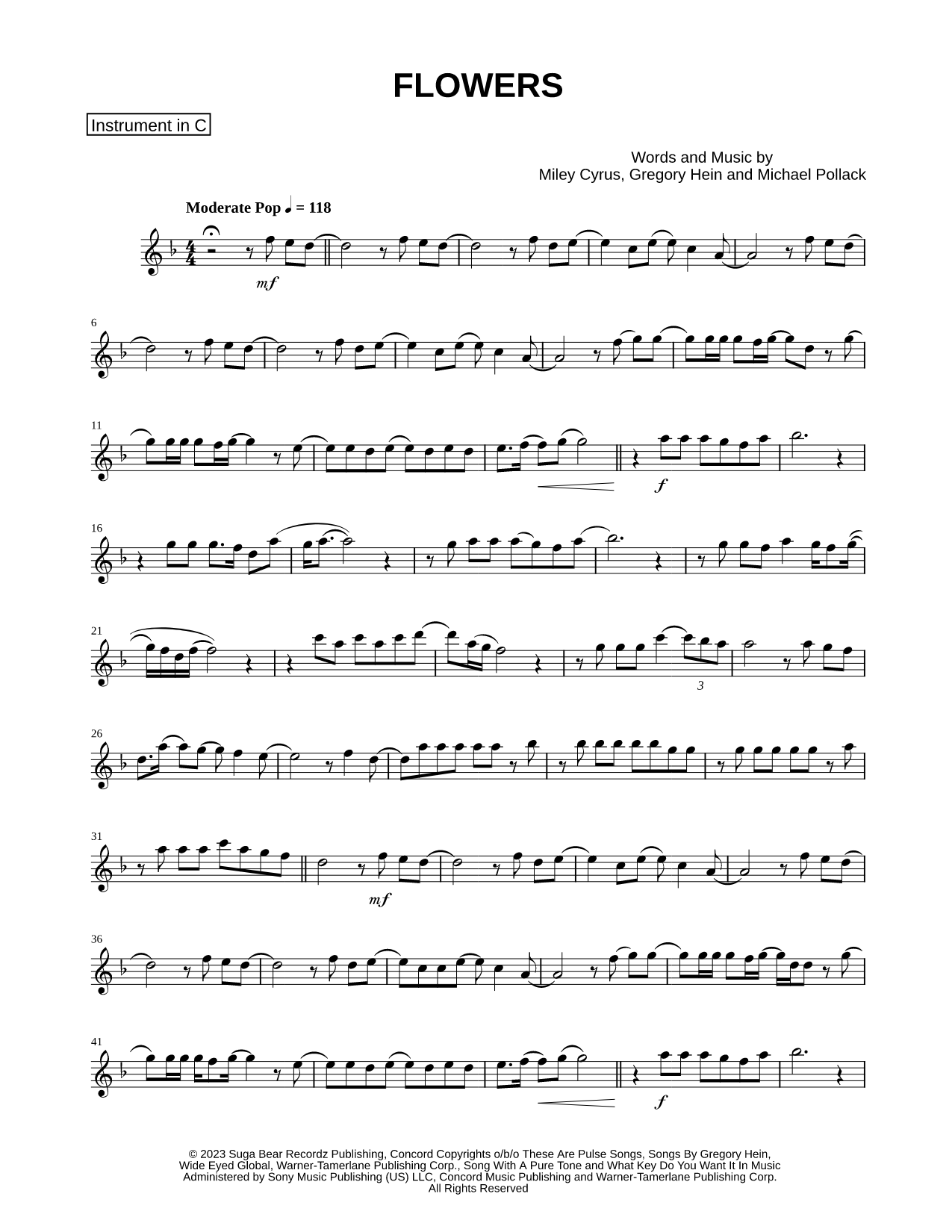 Flowers - C Instrument