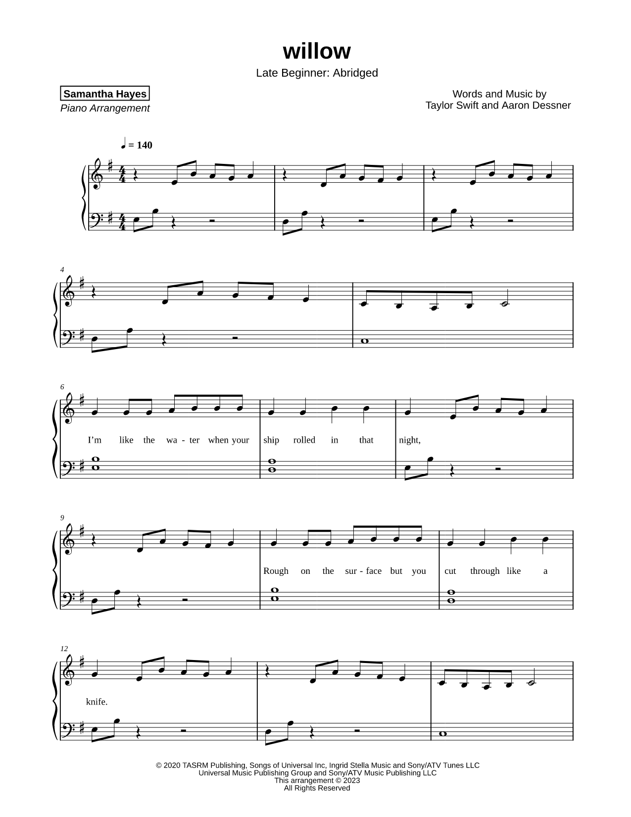 willow [late beginner - abridged]