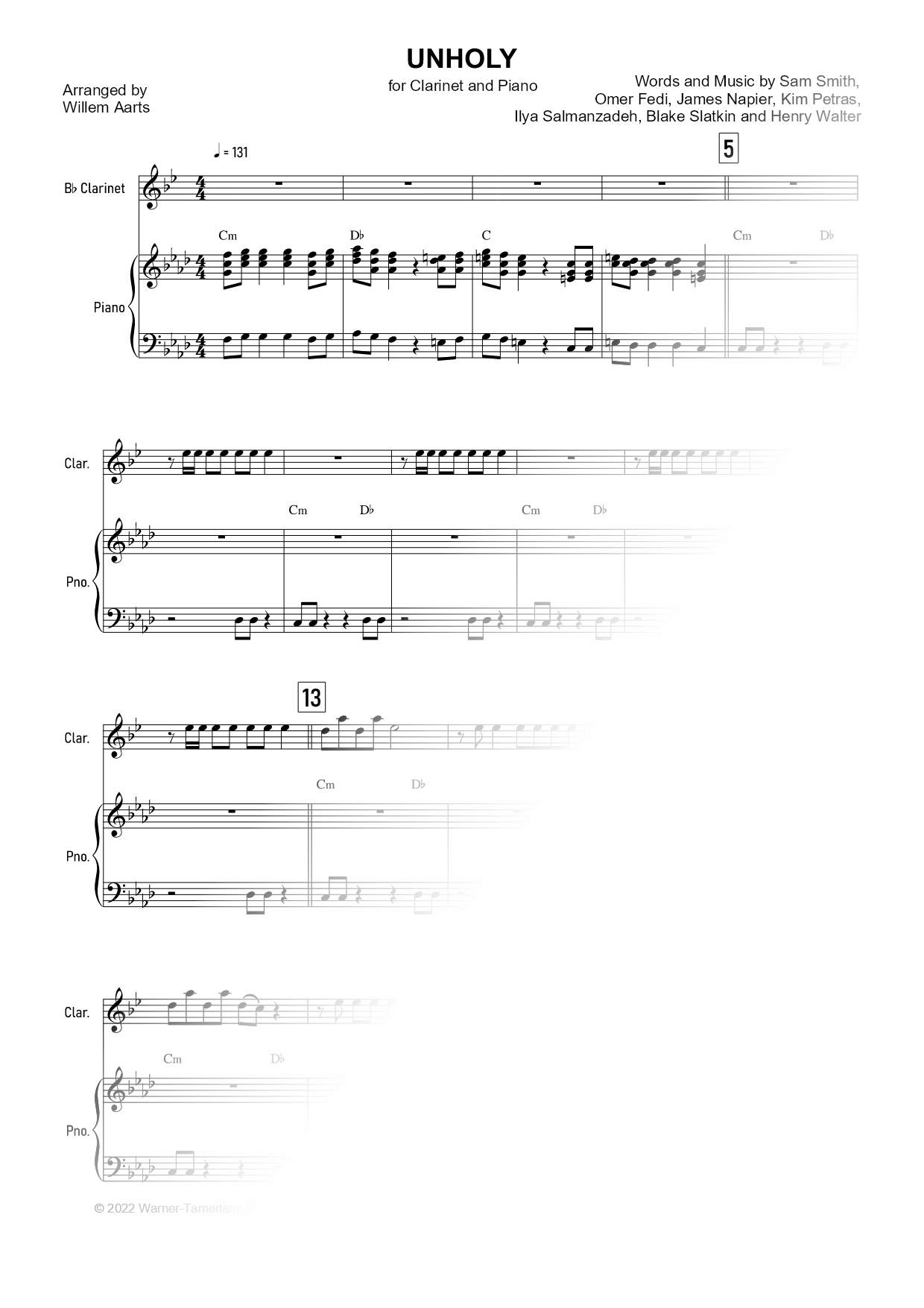 Unholy - Clarinet & Piano