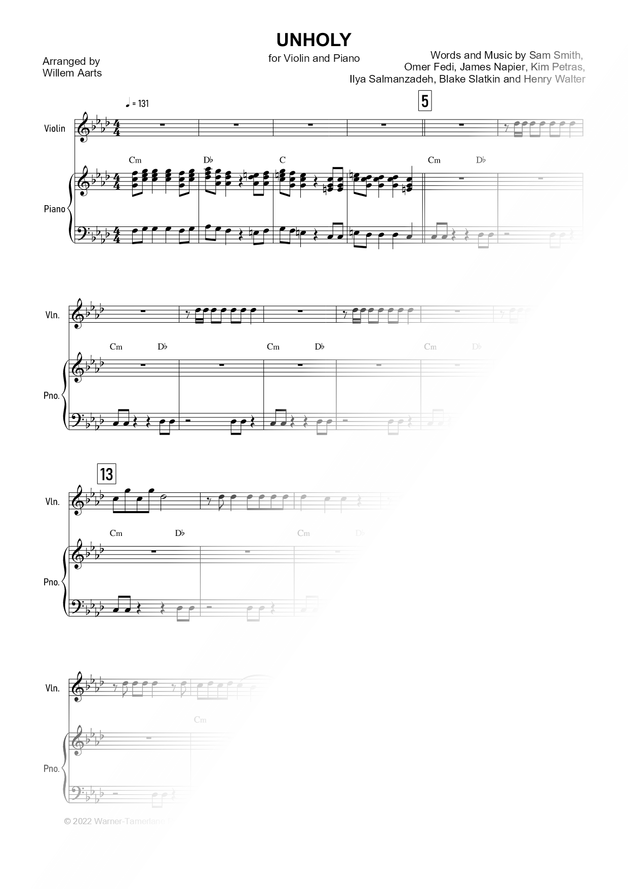 Unholy - Violin & Piano