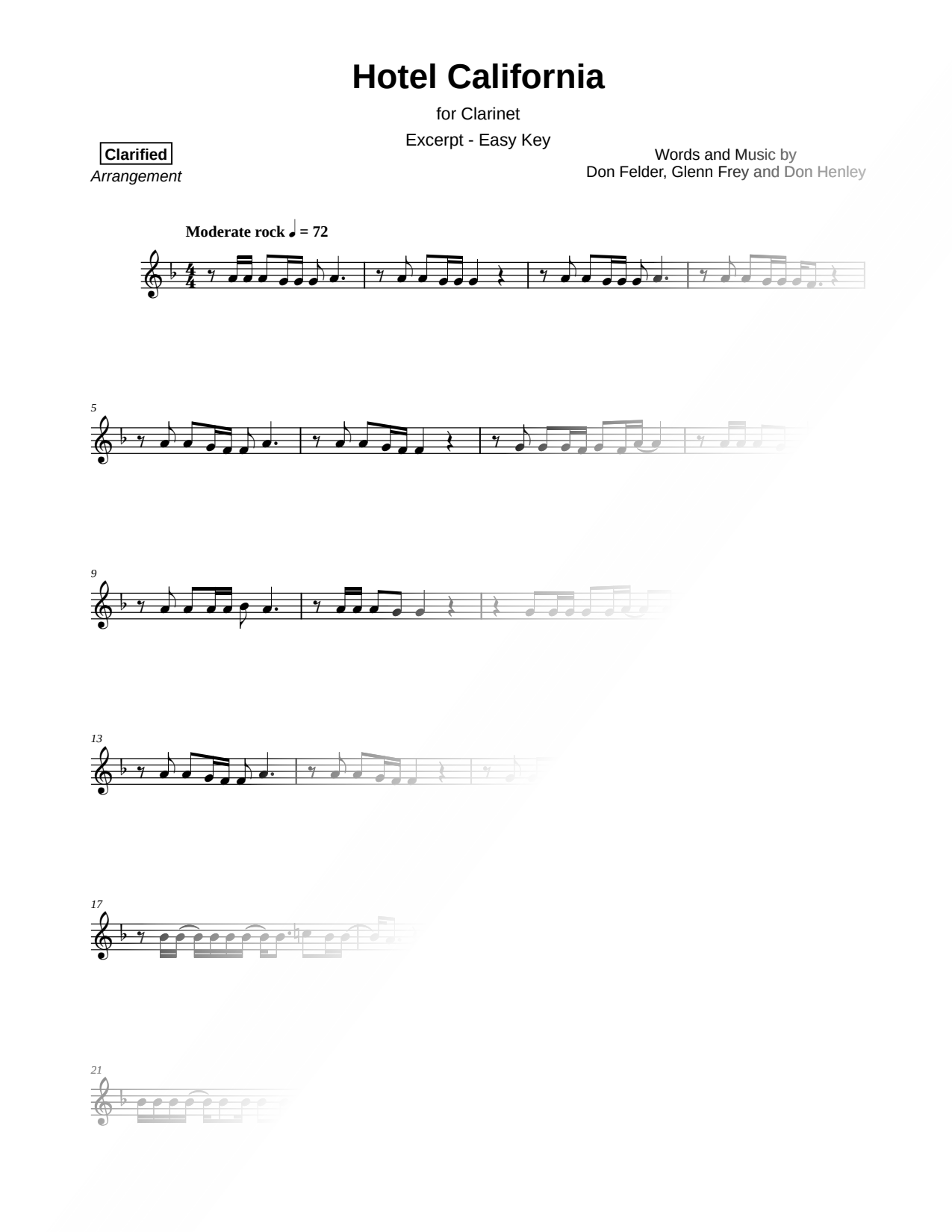 Hotel California [excerpt - easy]