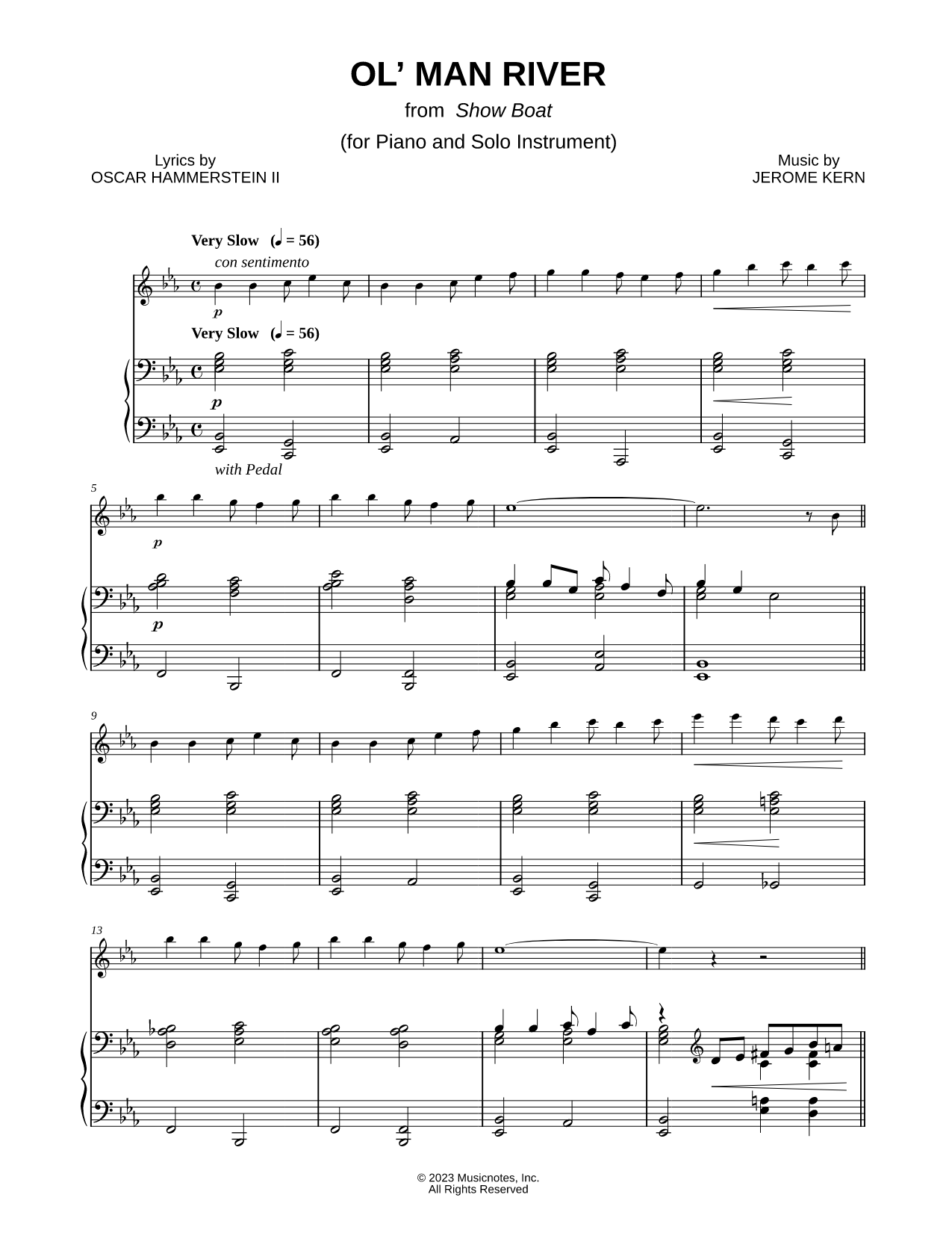 Ol' Man River - Piano Accompaniment